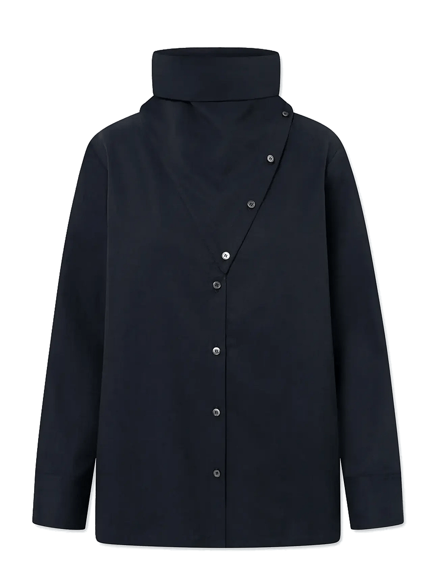 Rue de Tokyo - SAGE SANDWASHED CT TENCEL - langærmede skjorter - navy - 1