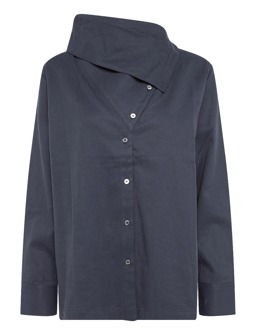 Rue de Tokyo - SAGE SANDWASHED CT TENCEL - langærmede skjorter - navy - 1