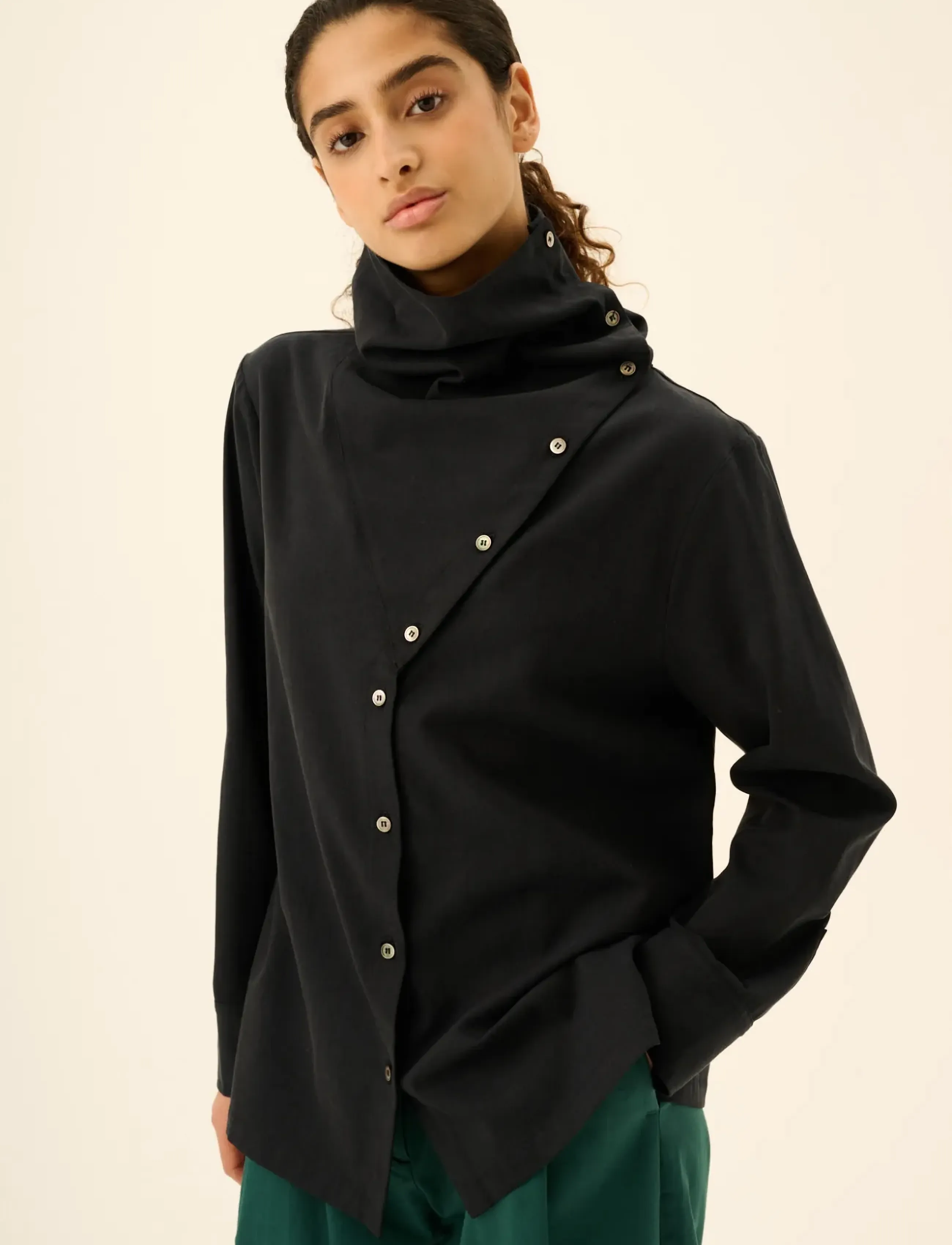 Rue de Tokyo SAGE SANDWASHED CT TENCEL - Bluser & Skjorter - NAVY / navy