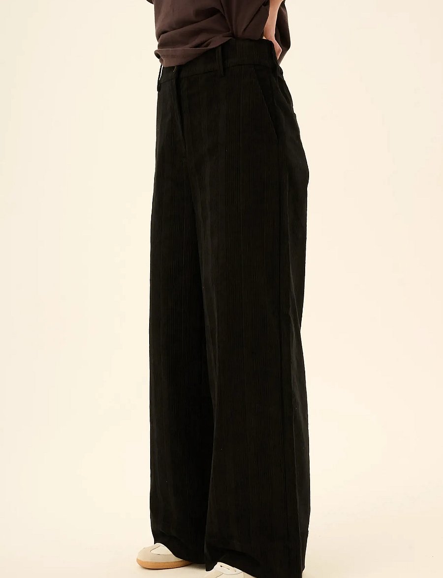Rue de Tokyo - PHILLY STRUCTURED CORDUROY - cordhosen - black - 0