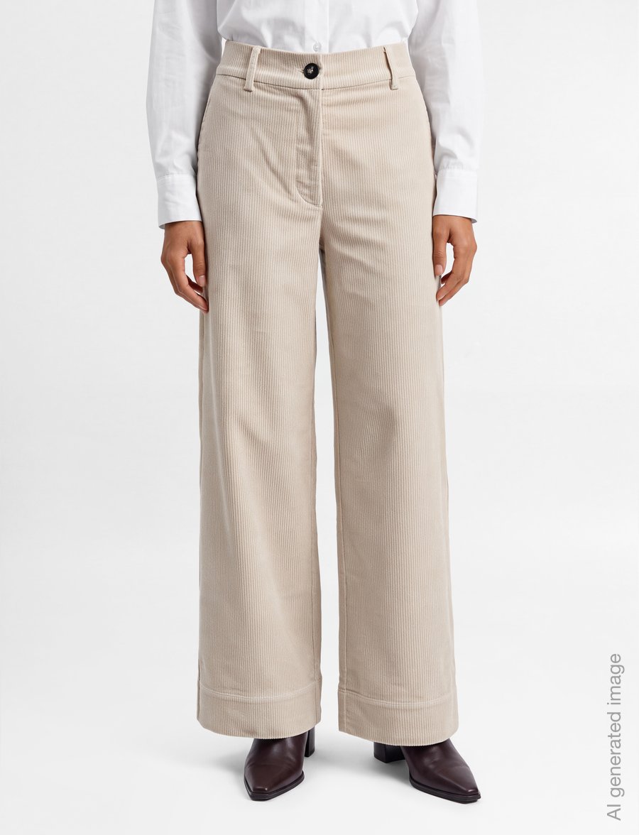 Rue de Tokyo - PHILLY STRUCTURED CORDUROY - cordhosen - eggshell - 3