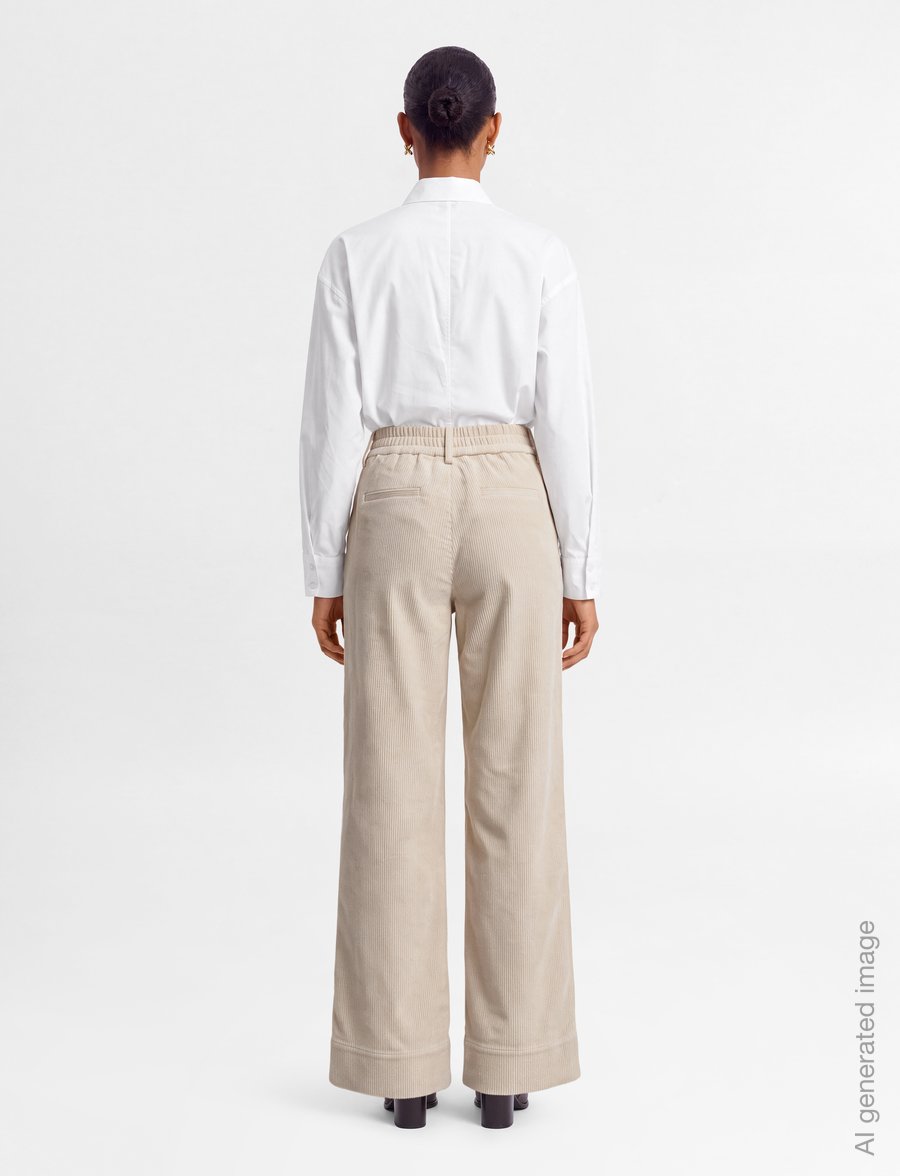 Rue de Tokyo - PHILLY STRUCTURED CORDUROY - cordhosen - eggshell - 4