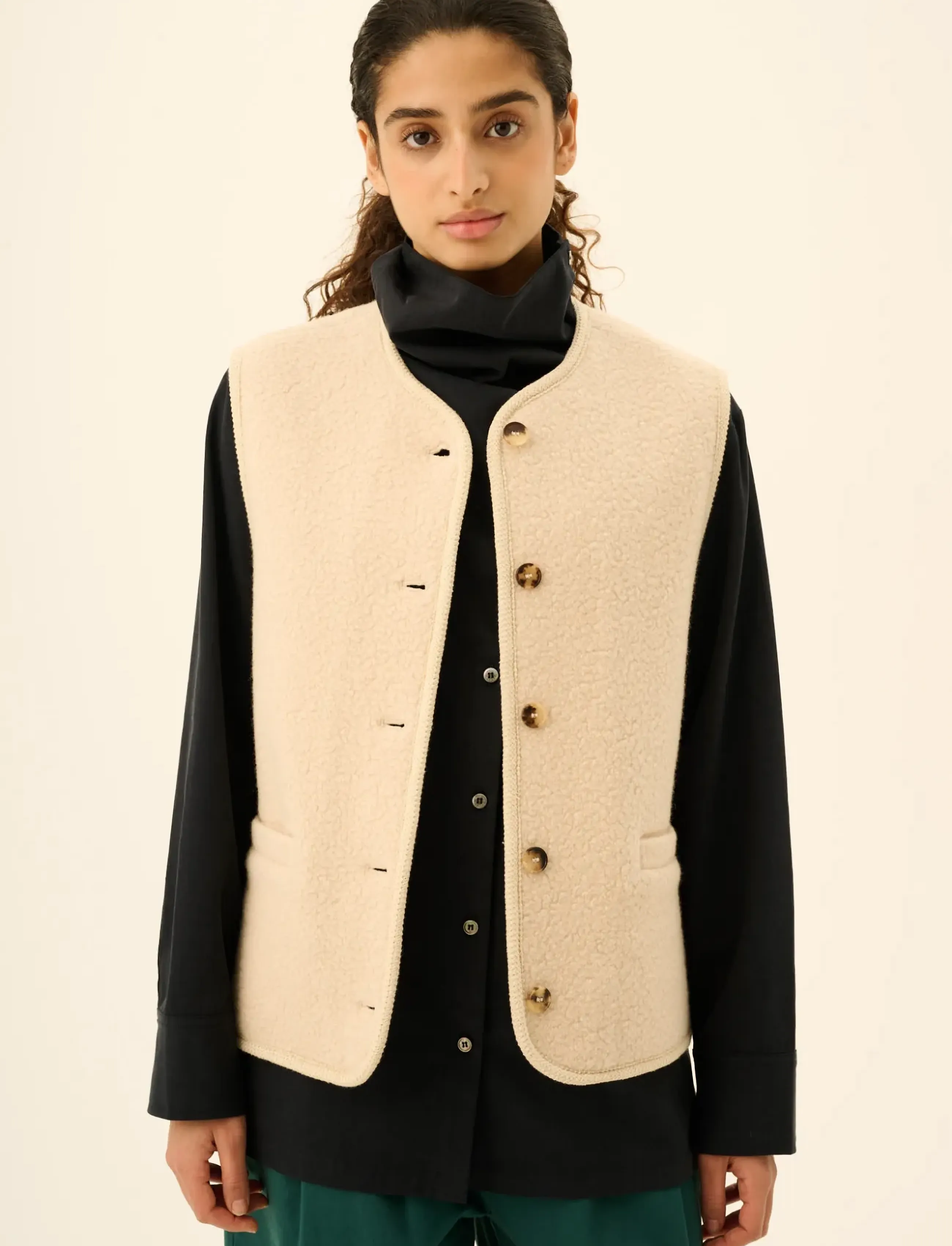Rue de Tokyo - CAS TEDDY - teddy-vestid - ecru - 0