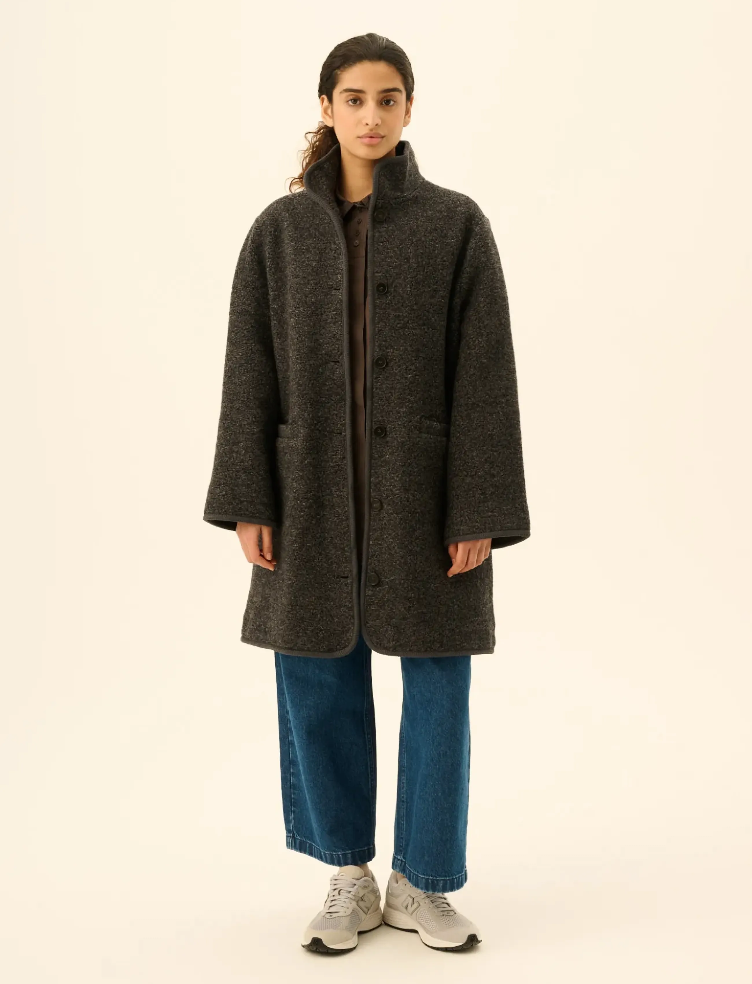 Rue de Tokyo CEDAR TEDDY - Mantlid - DARK COAL / grey