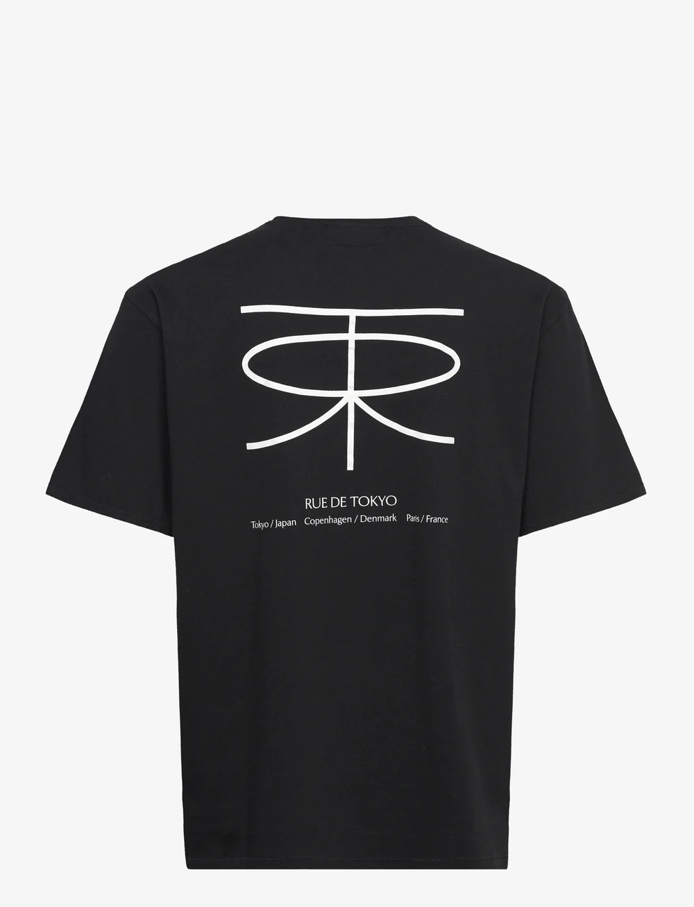 Rue de Tokyo - THORSTEN RECYCLED COTTON JRSY - t-shirts à manches courtes - black with off white logo - 1