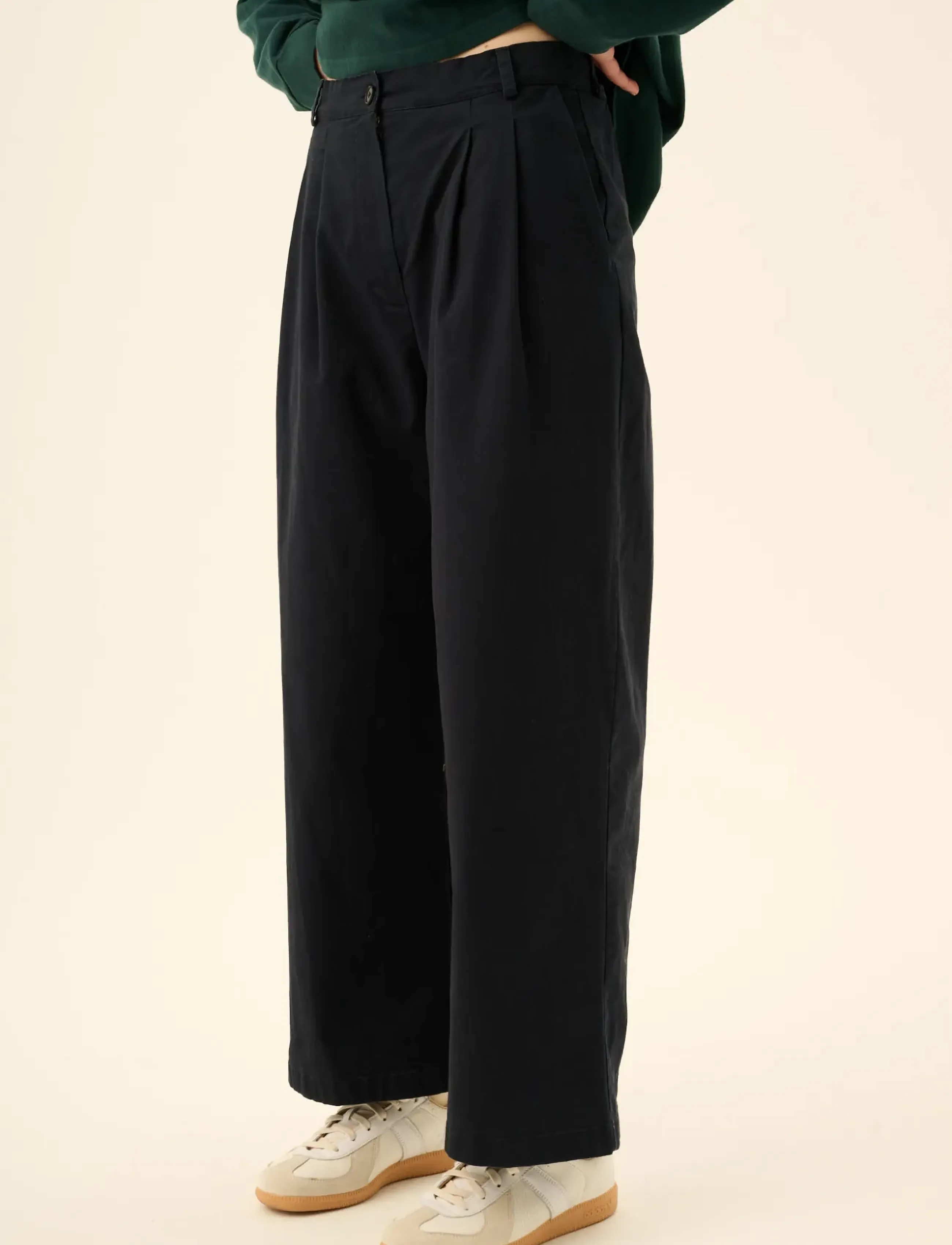 Rue de Tokyo PRUDIE PRE DYED TWILL - Bukser - DARK NAVY / navy