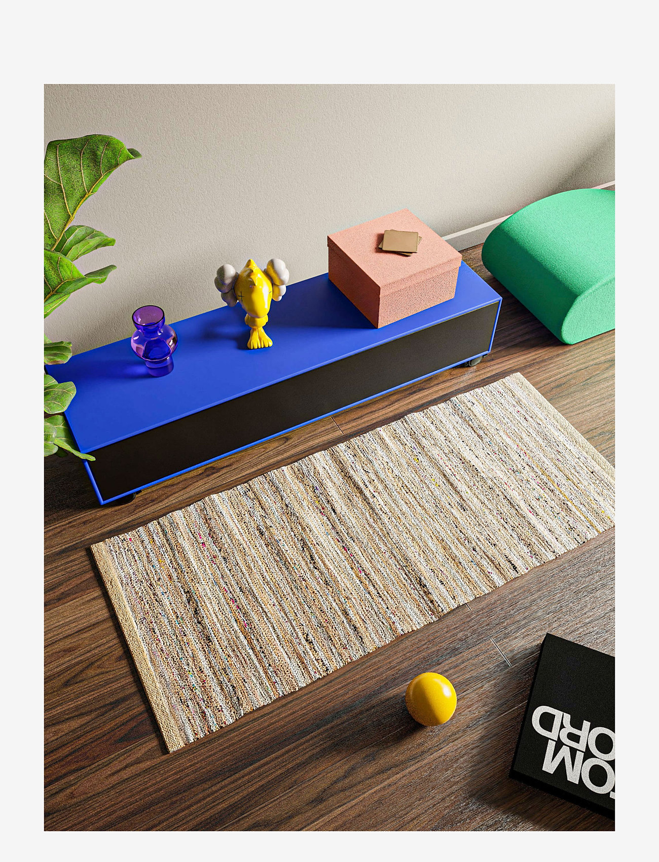 RUG SOLID - Cotton - remix, brown - 2