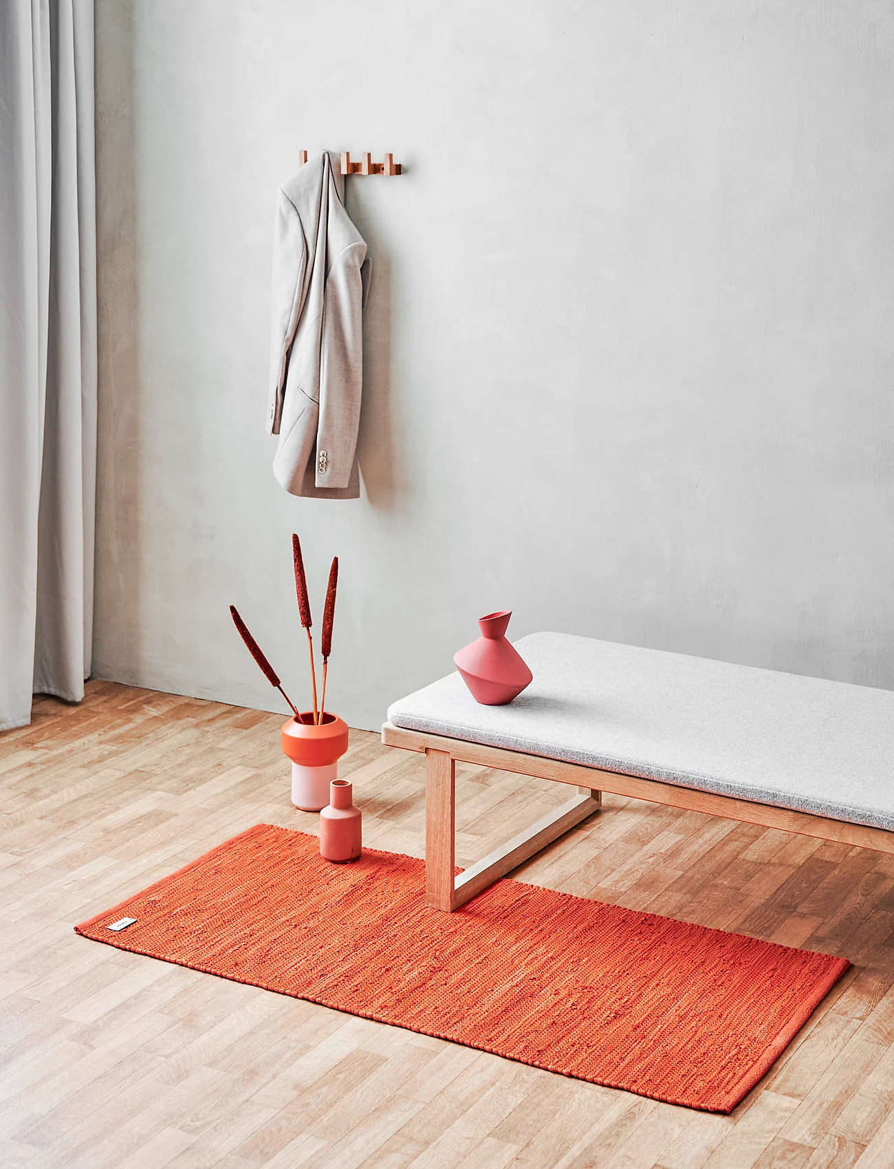 RUG SOLID Cotton, 75X200 cm, Rugs & Carpets, Orange - Cotton Rag Rugs, Homeware