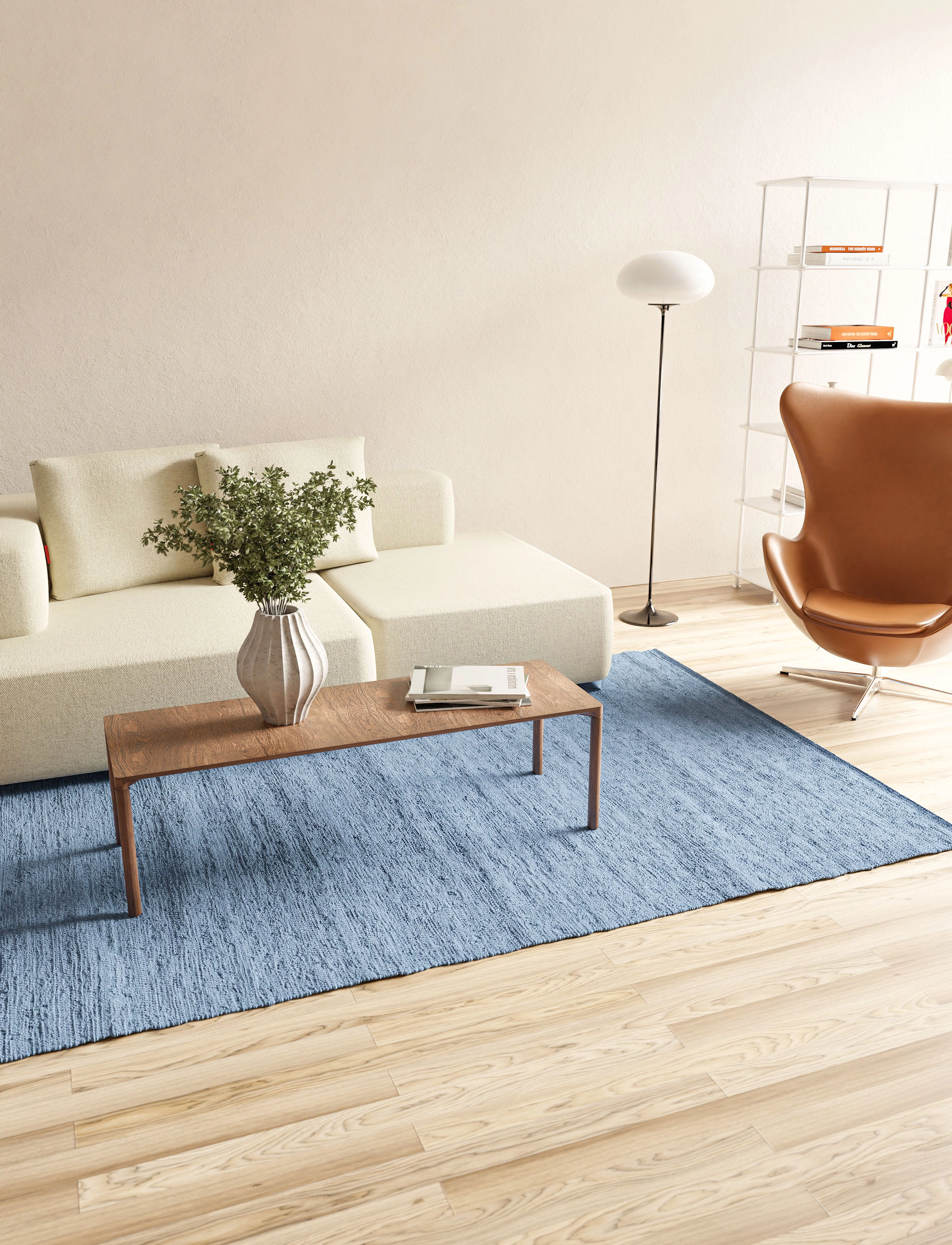 RUG SOLID Cotton, 75X 200 cm, Rugs & Carpets, Blau - Cotton Rag Rugs, Homeware