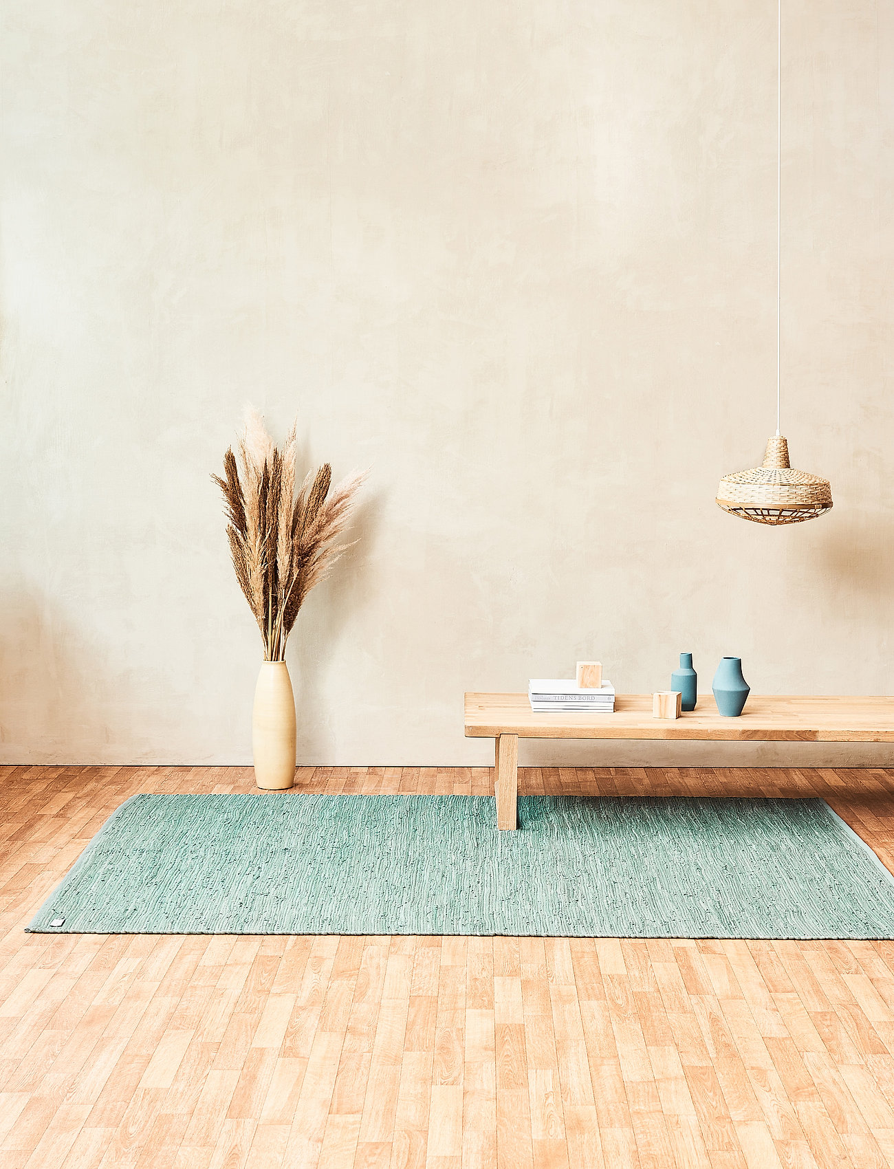 RUG SOLID Cotton, 75X300 cm, Rugs & Carpets, Grün - Cotton Rag Rugs, Homeware