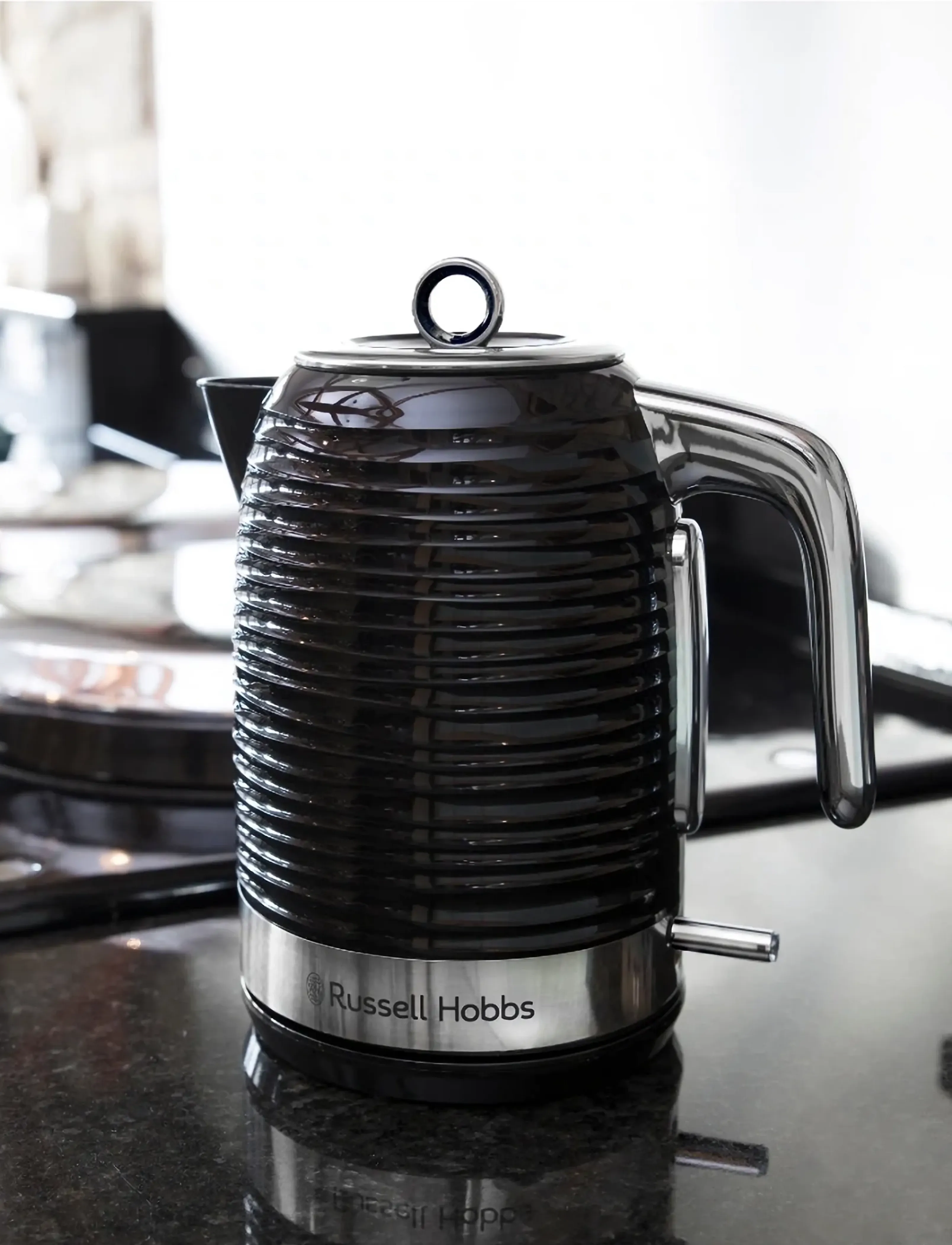 Russell Hobbs Inspire Kettle Black, 1.7 L, Kitchen Appliances, Schwarz - Kettles & Water Boilers, Homeware