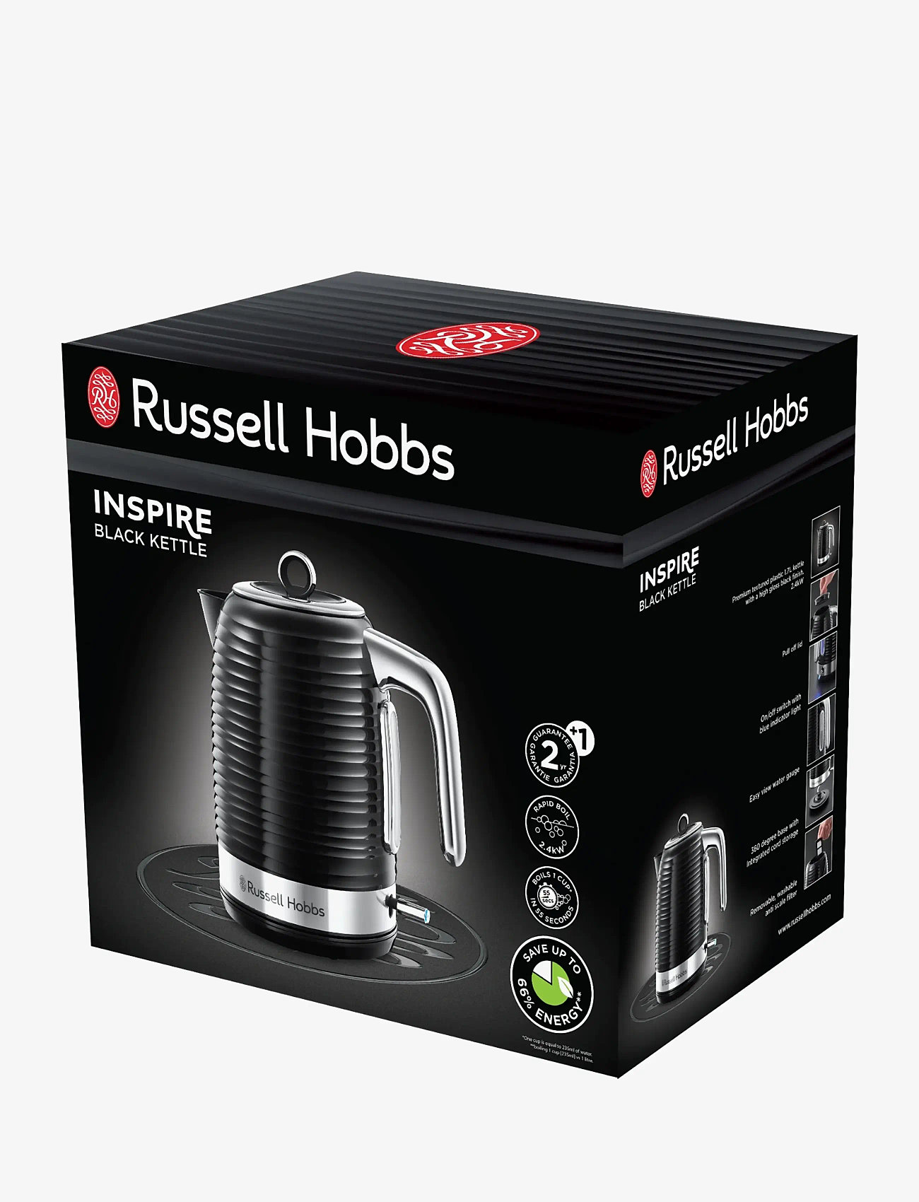 Russell Hobbs - Inspire Kettle Black - kettles & water boilers - black - 2