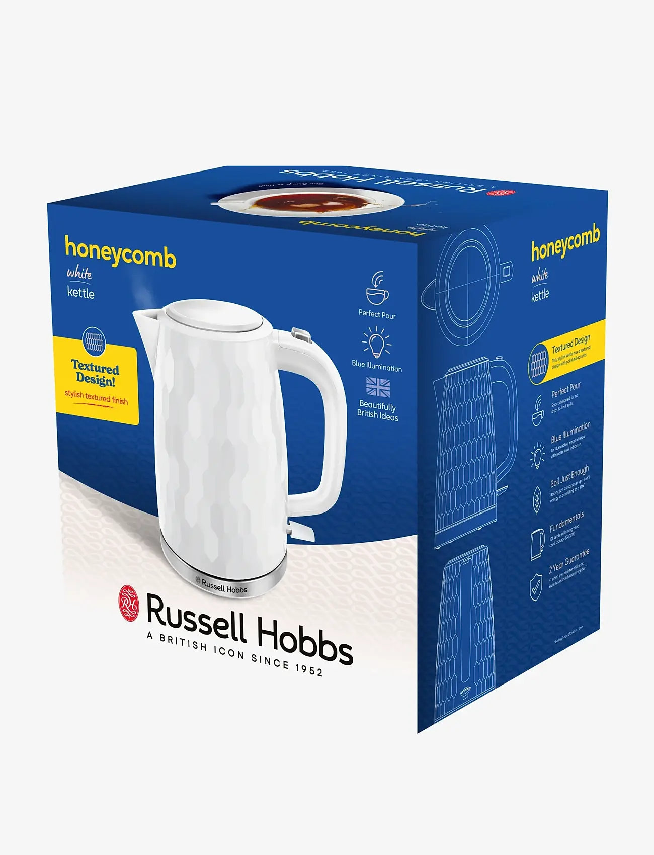 Russell Hobbs - Honeycomb Kettle White - kedler & elkedler - white - 2