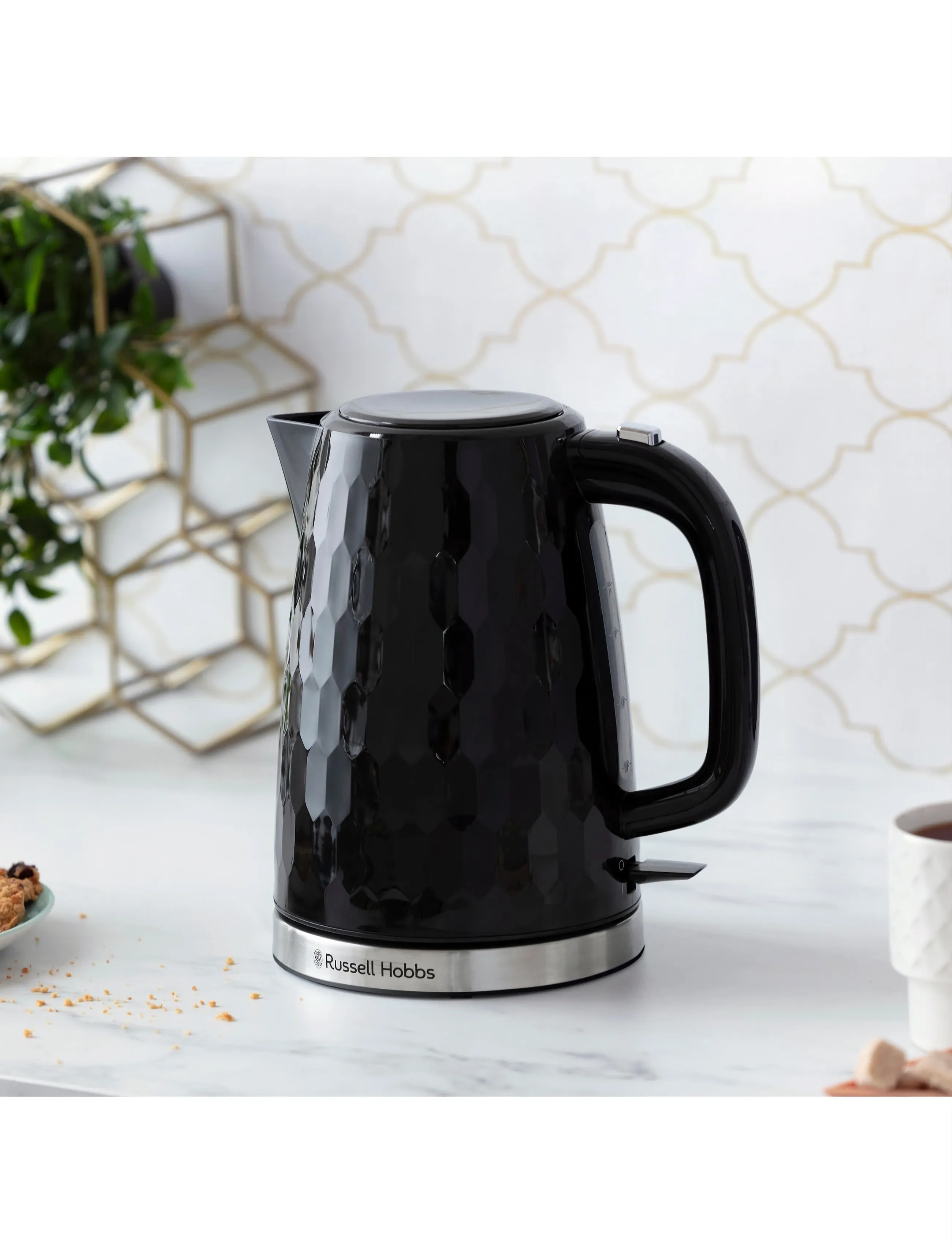 Russell Hobbs Honeycomb Kettle Black, 1.7 L, Kitchen Appliances, Schwarz - Kettles & Water Boilers, Homeware