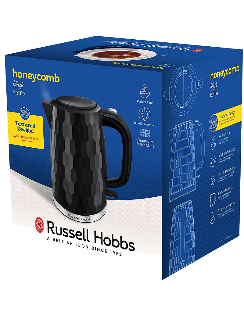 Russell Hobbs - Honeycomb Kettle Black - veekeetjad ja -keedukannud - black - 2