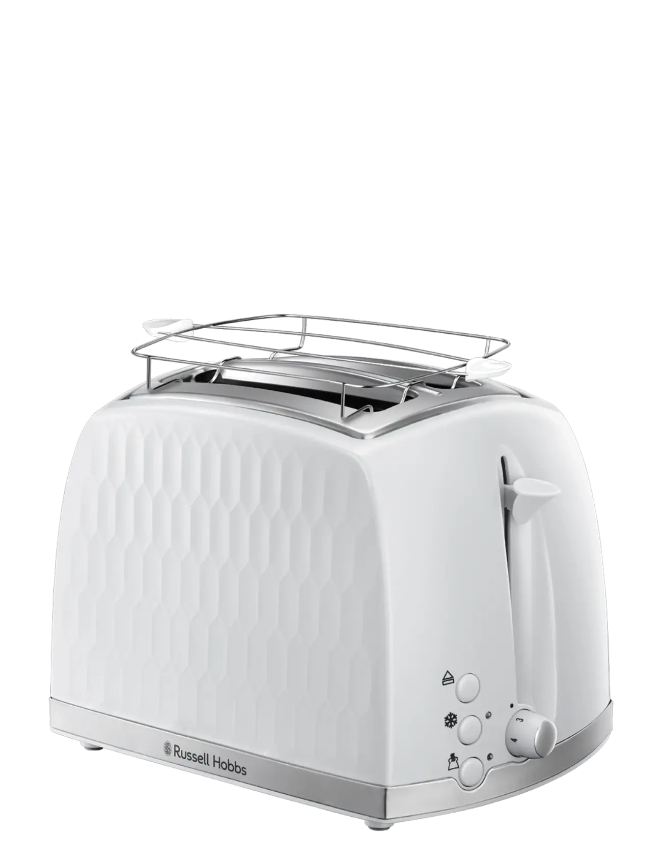 Russell Hobbs Honeycomb 2S Toaster White, Brødrister, Hvid, Str: 2 S