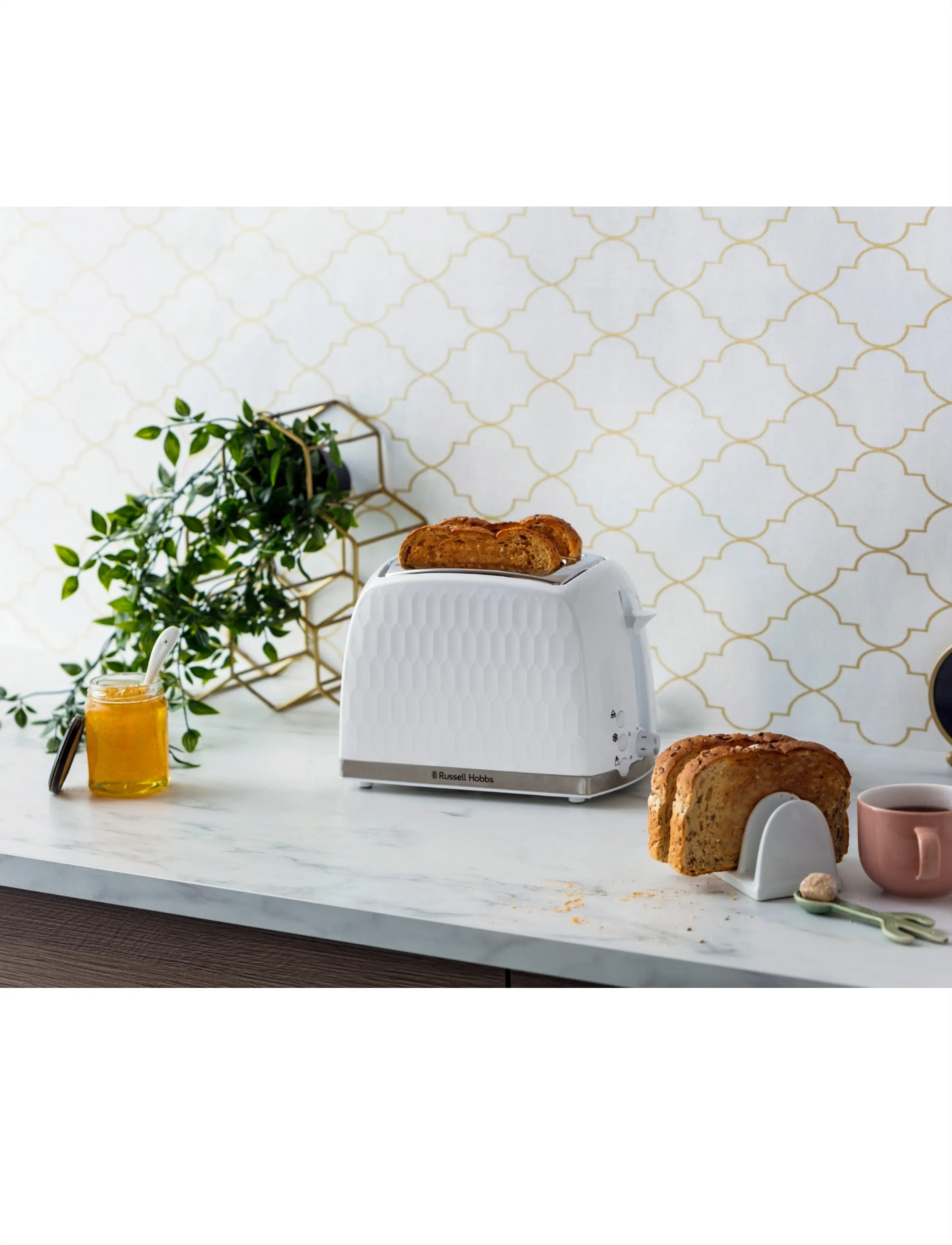 Russell Hobbs - Honeycomb 2S Toaster White - rösterid - white - 3