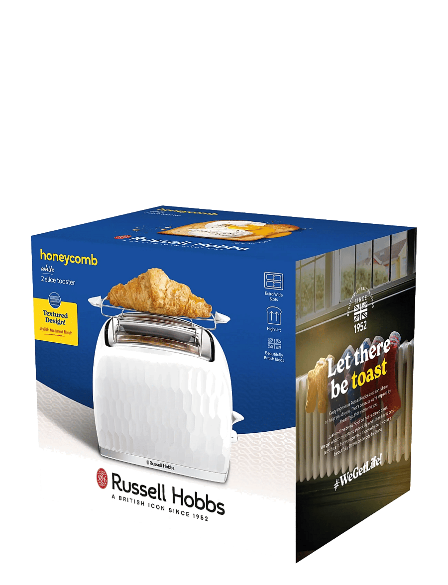 Russell Hobbs - Honeycomb 2S Toaster White - toaster - white - 2