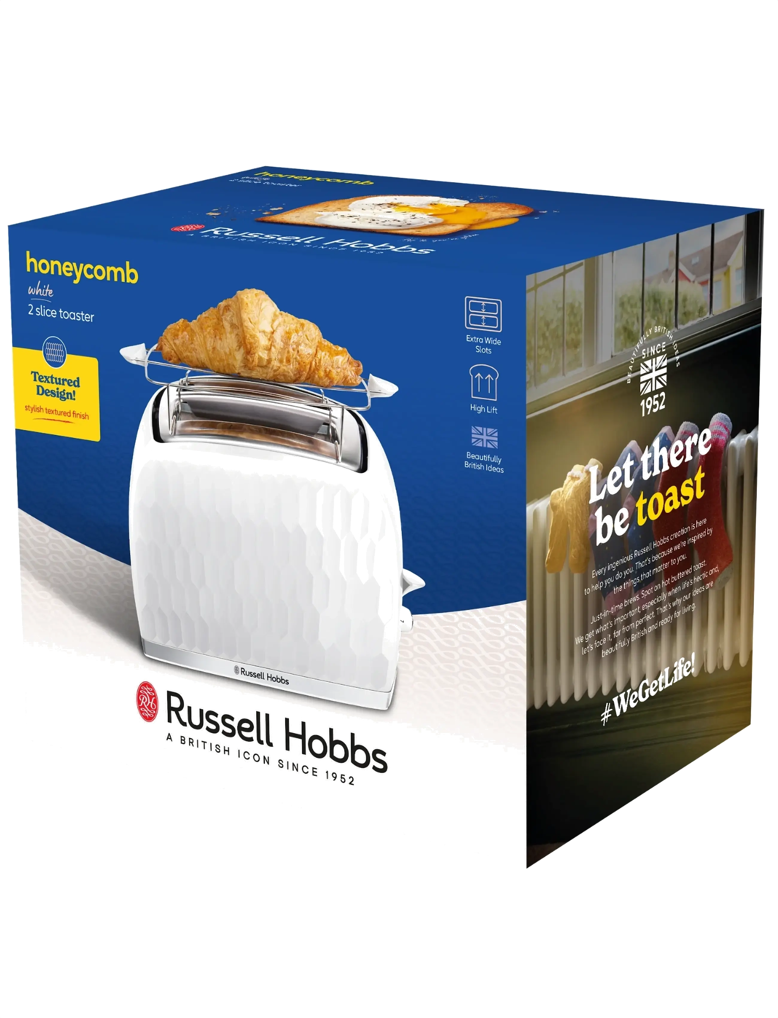 Russell Hobbs - Honeycomb 2S Toaster White - rösterid - white - 2