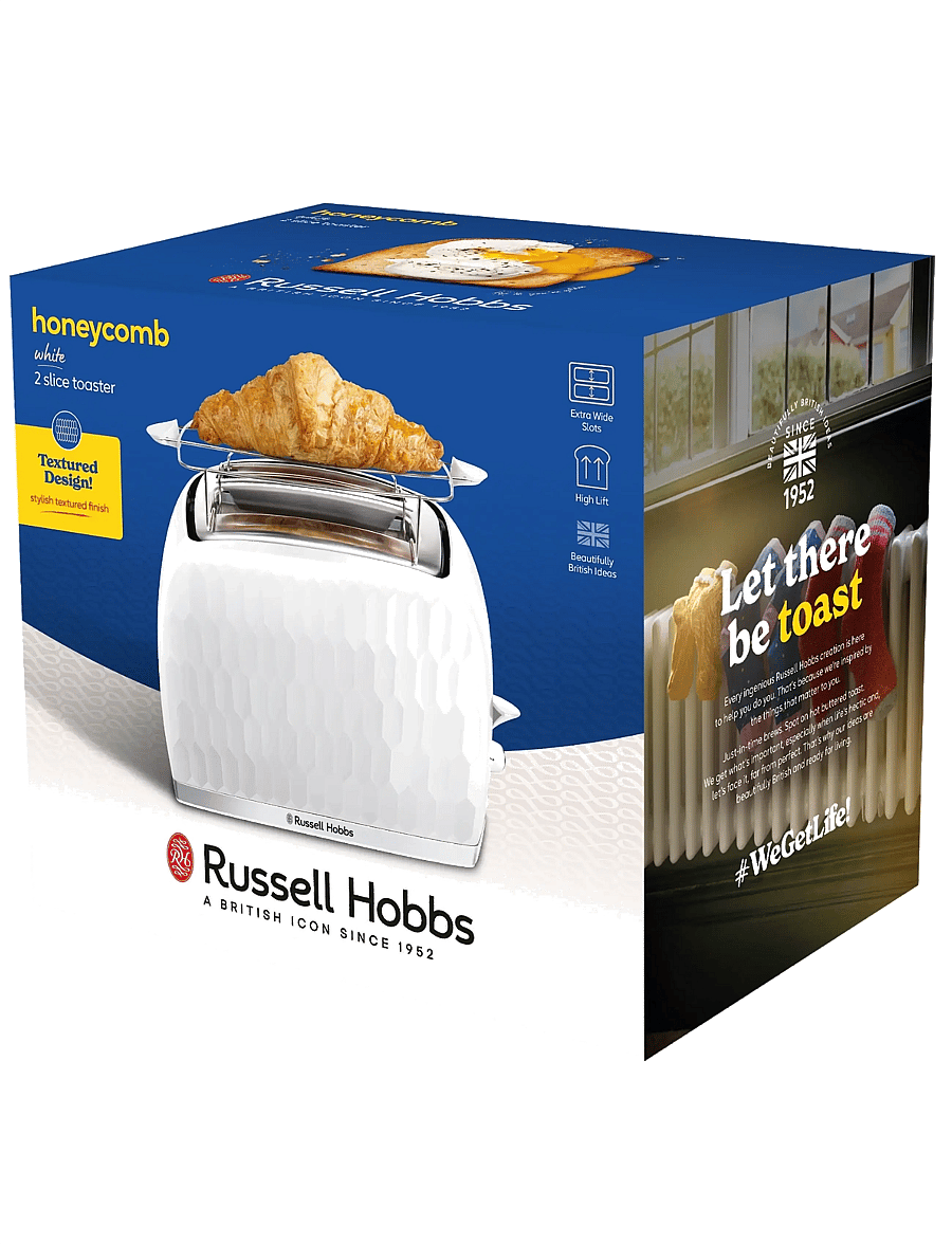 Russell Hobbs - Honeycomb 2S Toaster White - rösterid - white - 2