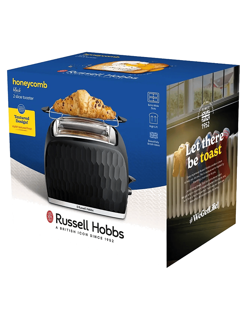 Russell Hobbs - Honeycomb 2S Toaster Black - toaster - black - 2