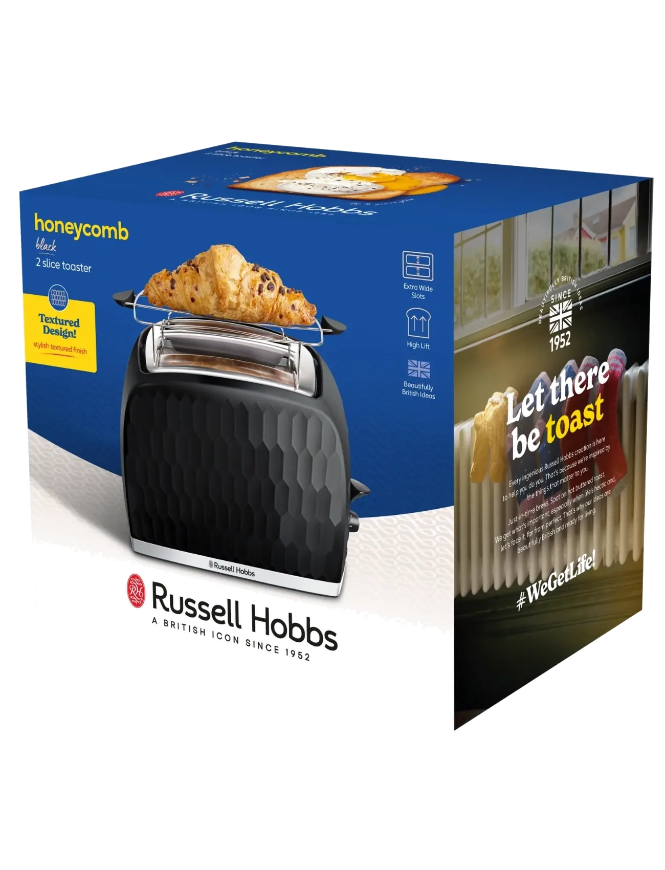 Russell Hobbs - Honeycomb 2S Toaster Black - toasters - black - 2