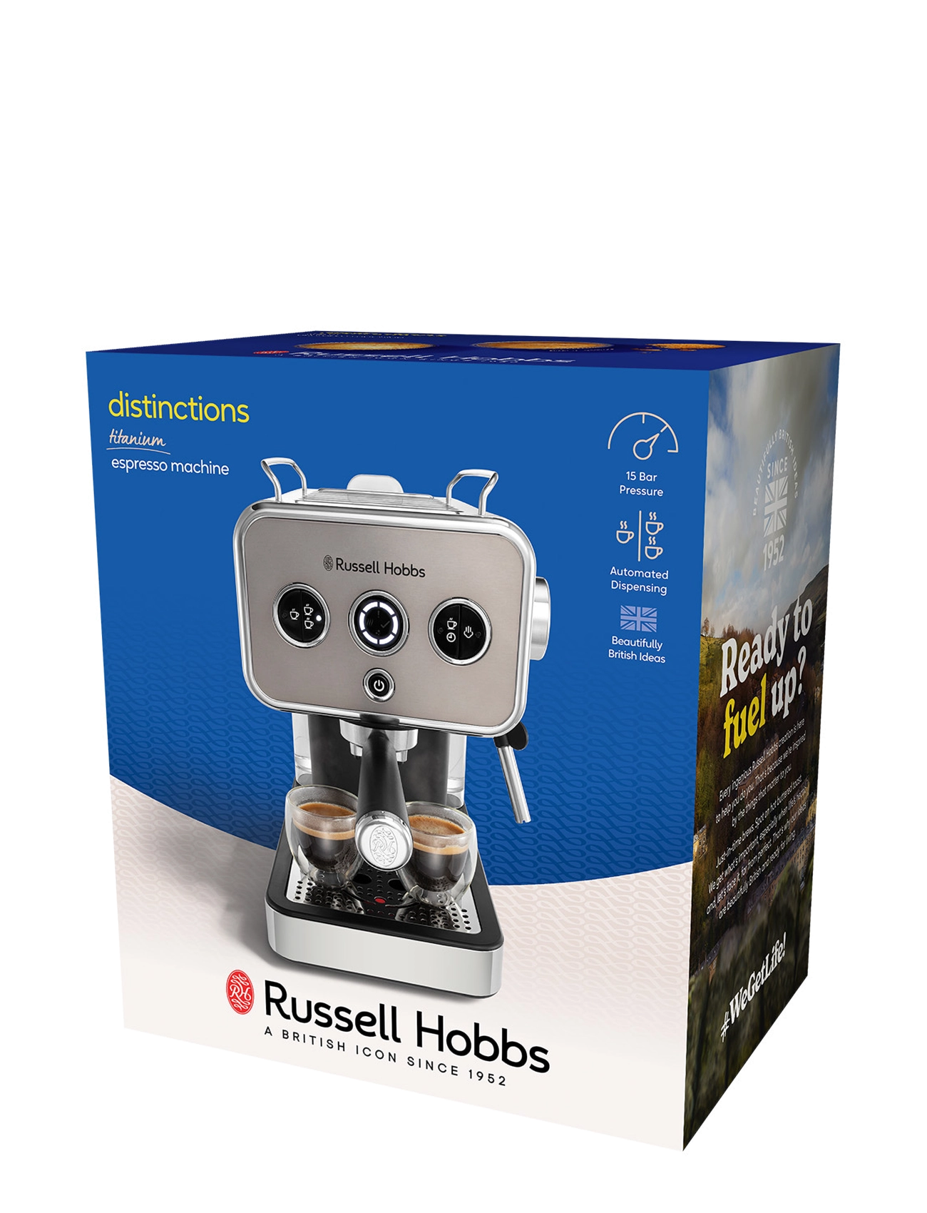 Russell Hobbs - Distinctions Espresso Machine 1350W - espresso- & kaffemaskiner - silver - 2