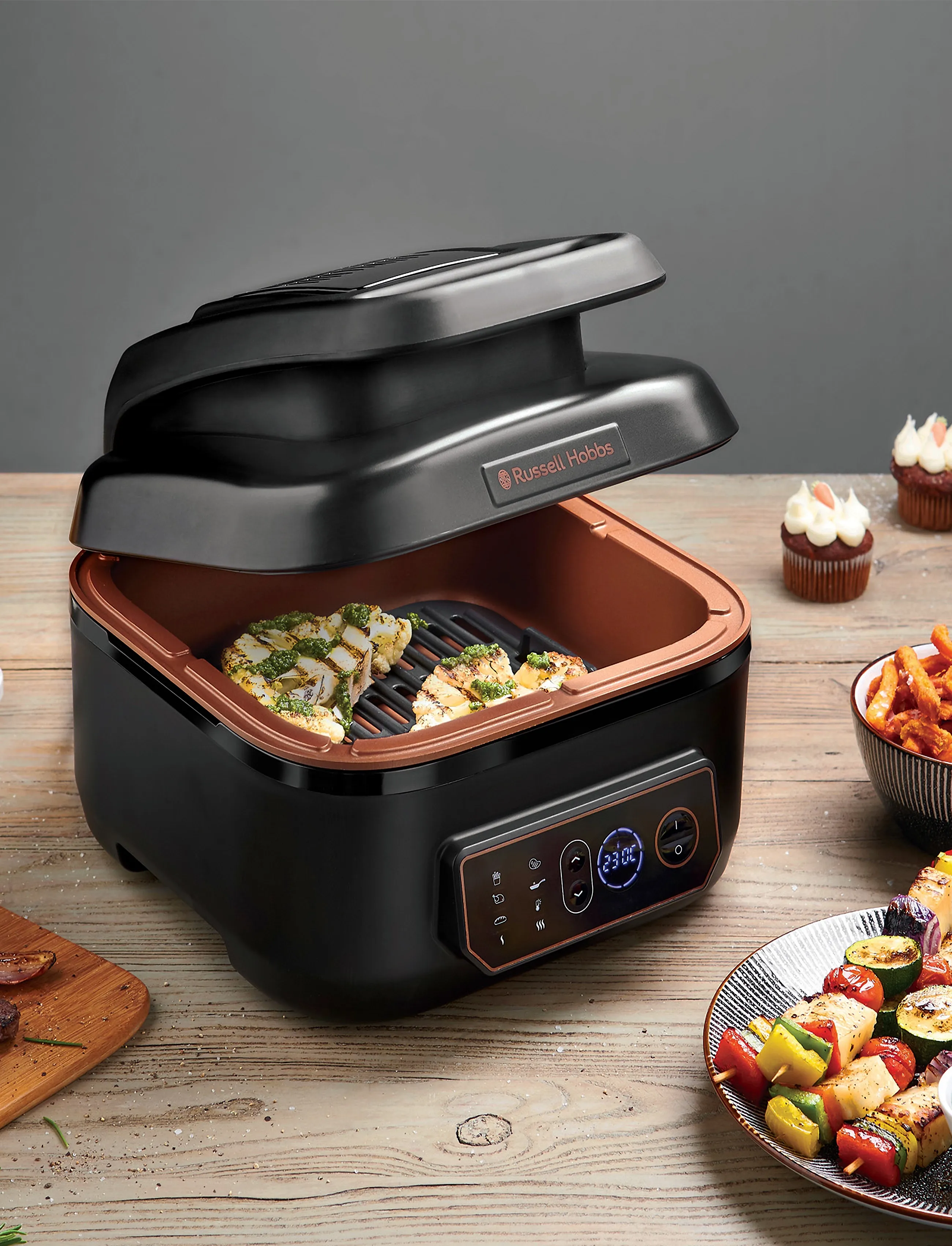 Russell Hobbs Satisfry Air & Grill Multicooker, 5.5 L, Kitchen Appliances, Schwarz - Fryers, Homeware