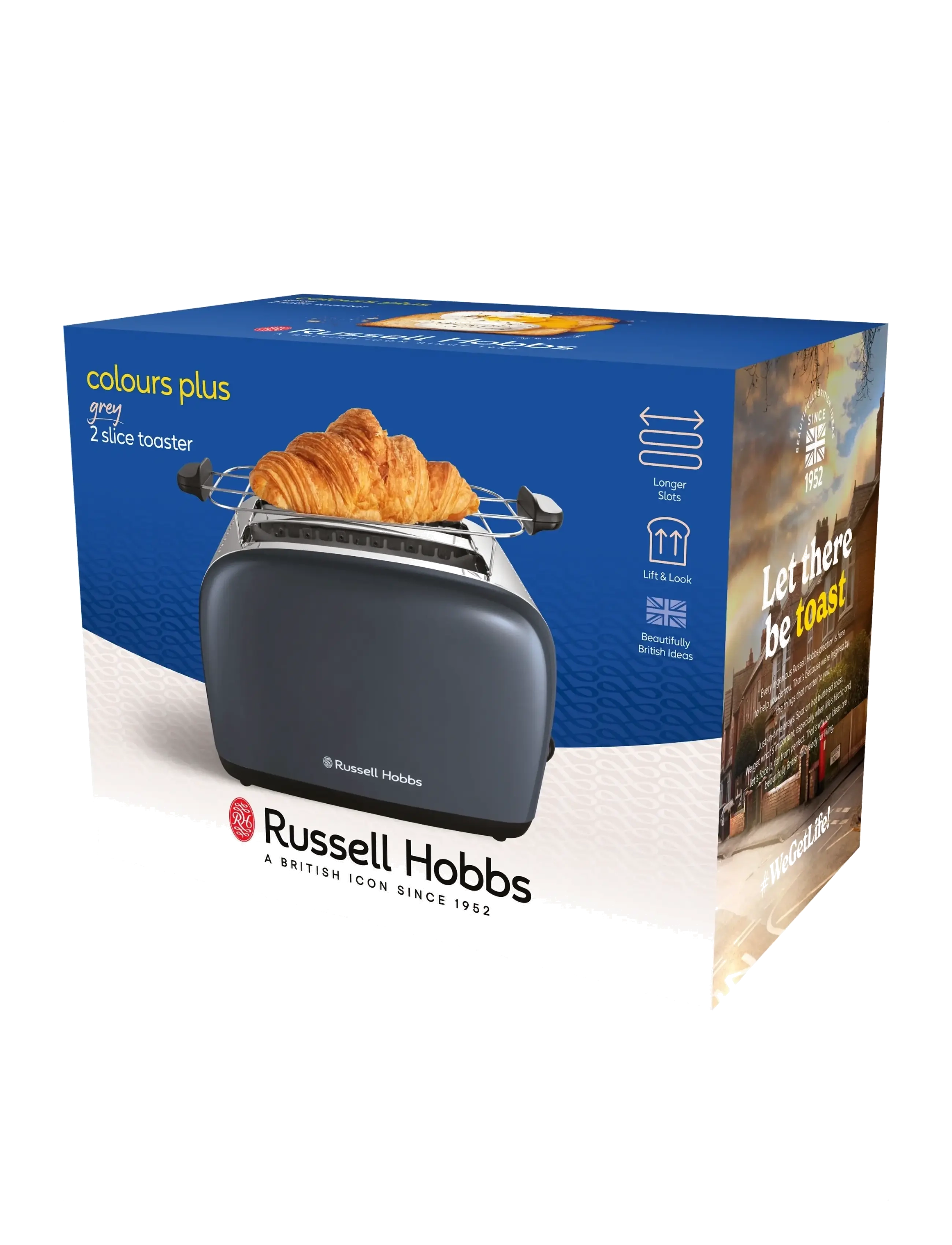 Russell Hobbs - Colours Plus 2S Toaster GRY - brödrostar - grey - 3