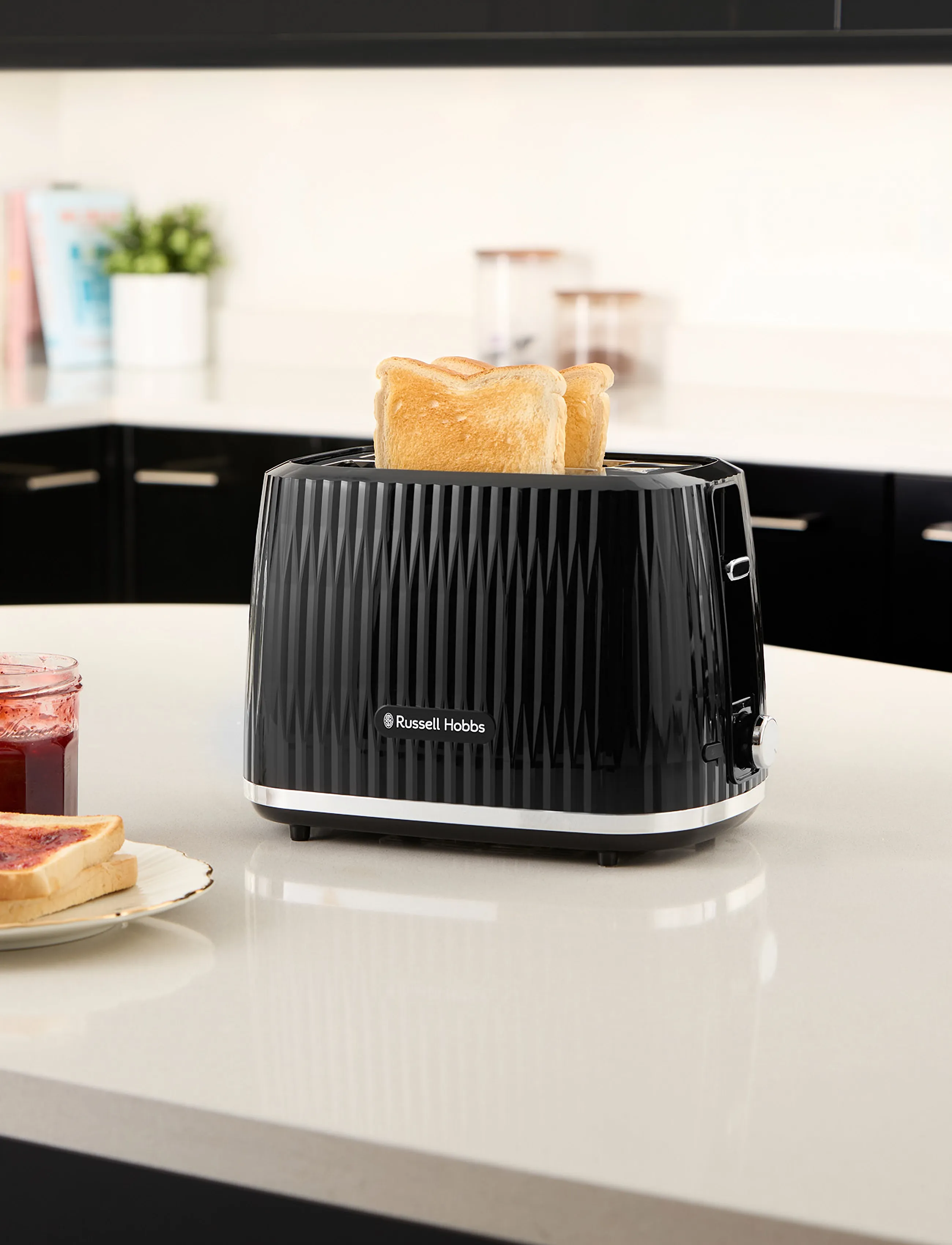 Russell Hobbs Eden Toaster, 2 S, Kitchen Appliances, Schwarz - Toasters, Homeware