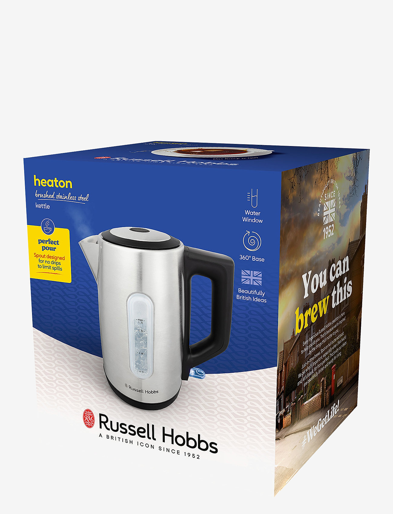 Russell Hobbs - Heaton Brushed Kettle - laveste priser - stainless steel - 1