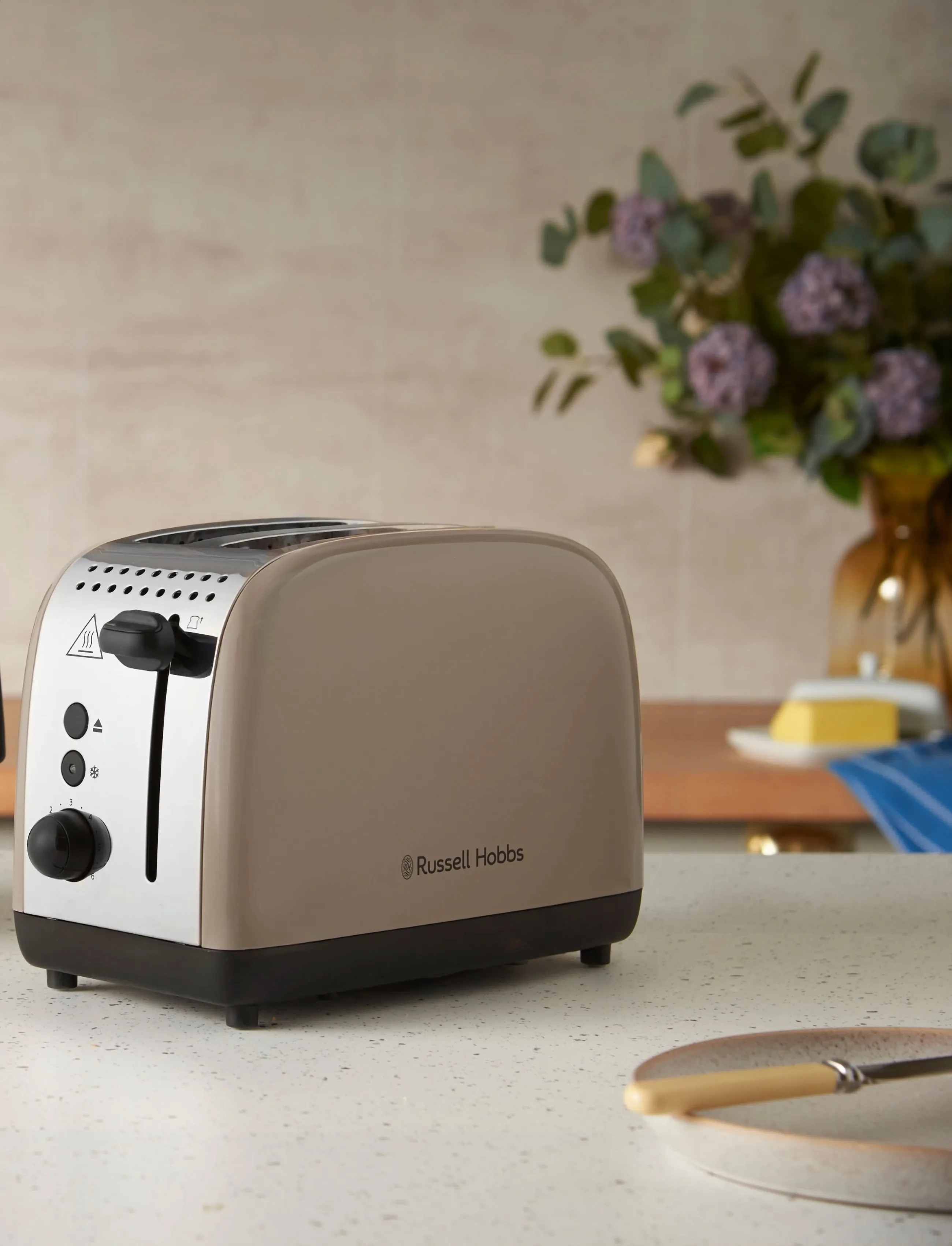 Russell Hobbs Rh Colours Plus Mocha 2S Toaste, 2 S, Kitchen Appliances, Grau - Toasters, Homeware