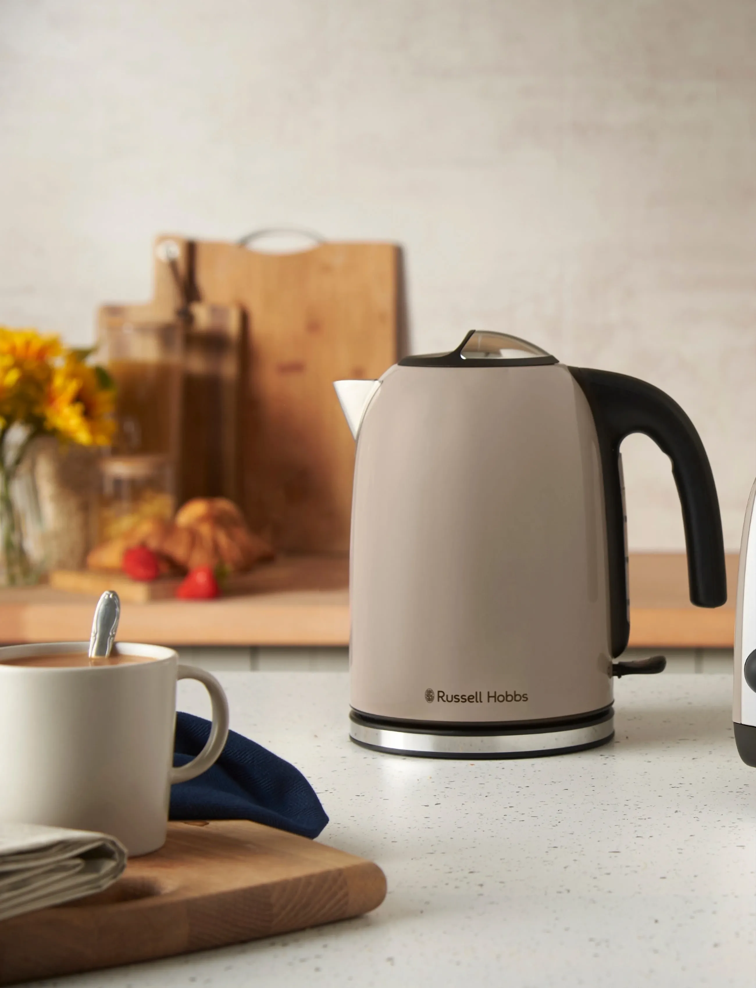Russell Hobbs Rh Colours Plus Mocha Kettle, 1.7 L, Kitchen Appliances, Beige - Toasters, Homeware