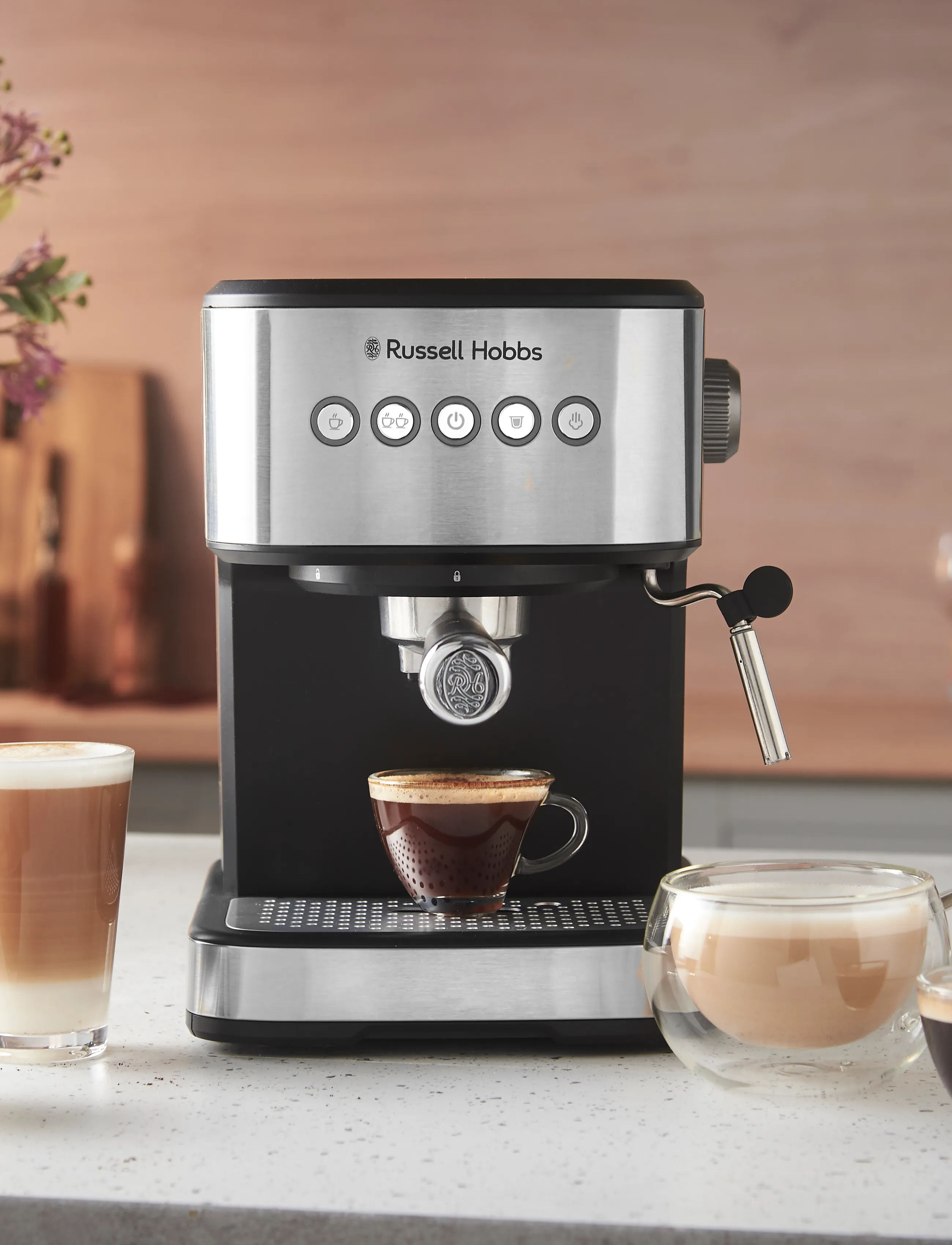 Russell Hobbs Heaton Espresso Machine, One Size, Black, Kaffemaskiner > Espressomaskiner, Unisex