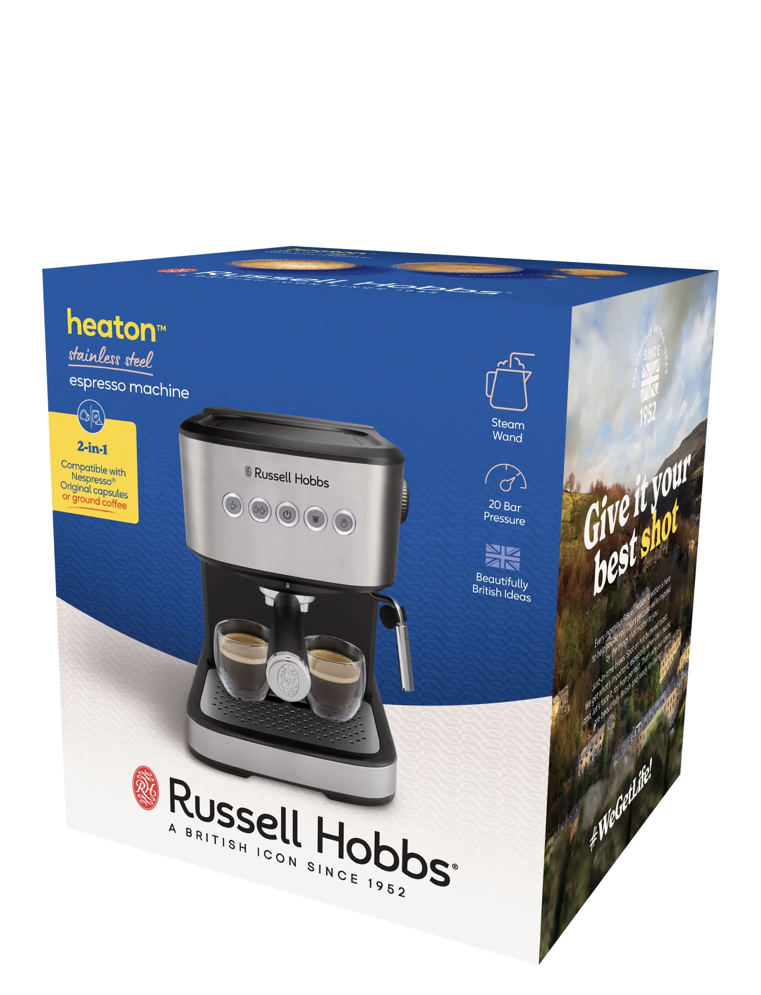 Russell Hobbs - Heaton Espresso Machine - espresso machines - stainless steel, black - 3
