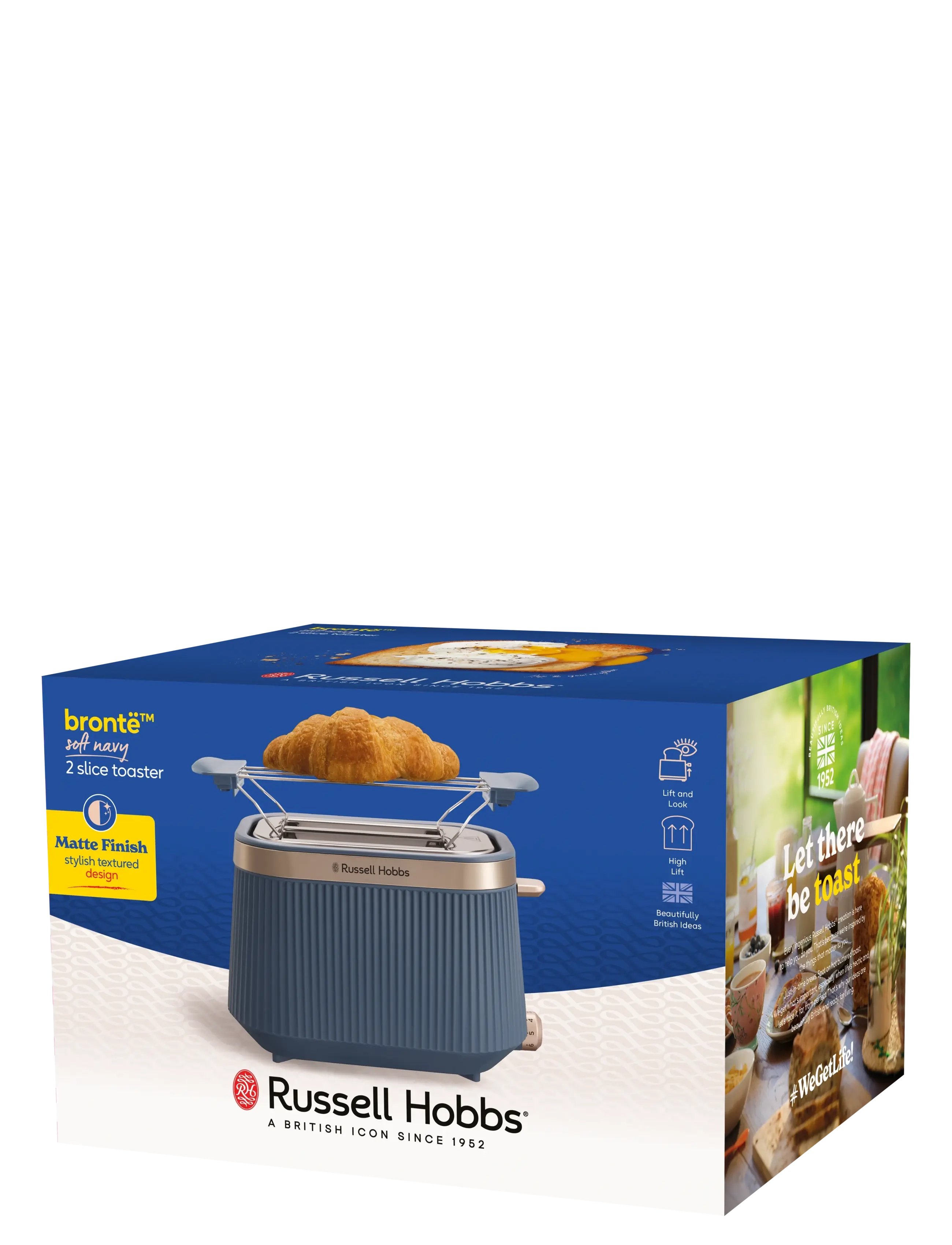 Russell Hobbs - Brontë Soft Navy 2S Toaster - toasters - navy blue - 2