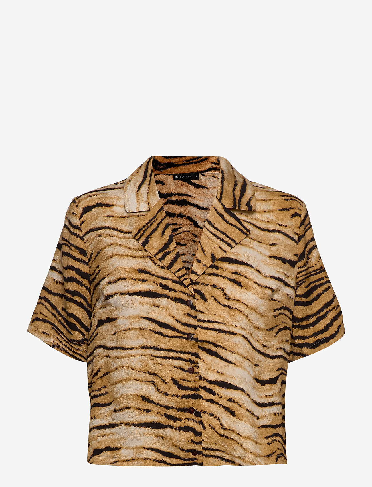 RUT & CIRCLE - SOFI CAMP SHIRT - short-sleeved shirts - tiger print - 0