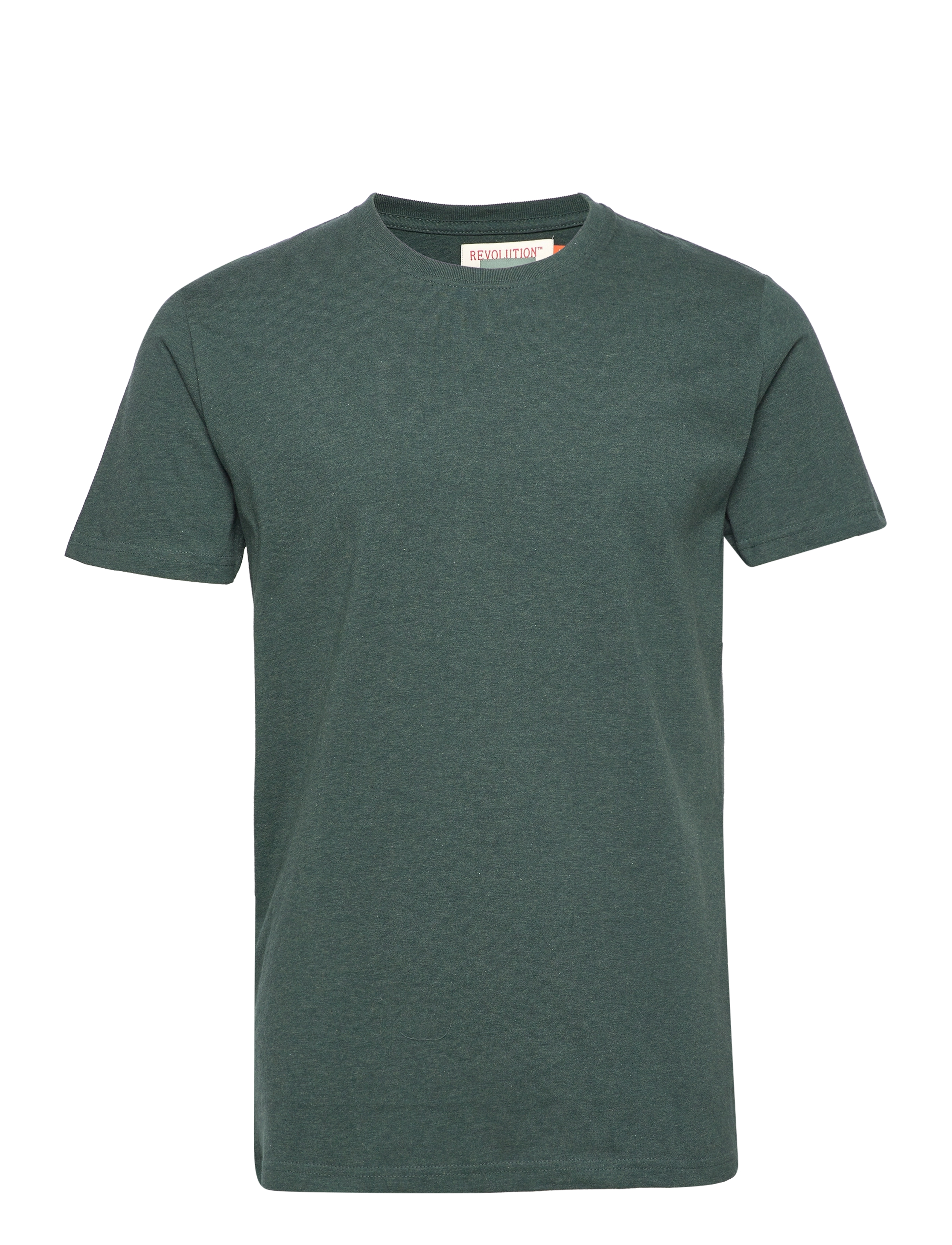 Revolution - Regular fit round neck t-shirt - darkgren-m - 1