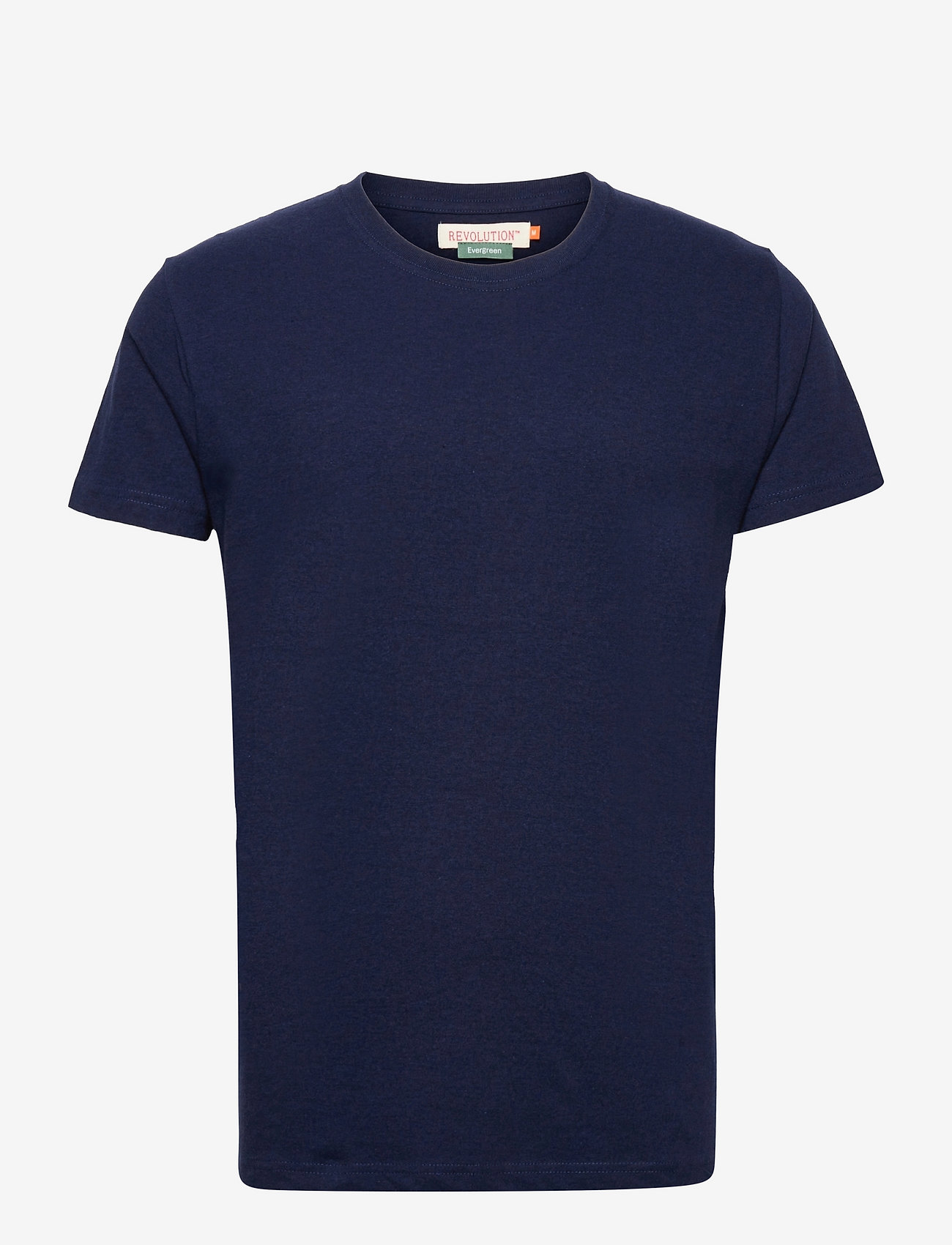 Revolution - Regular fit round neck t-shirt - laveste priser - navy-mel - 0