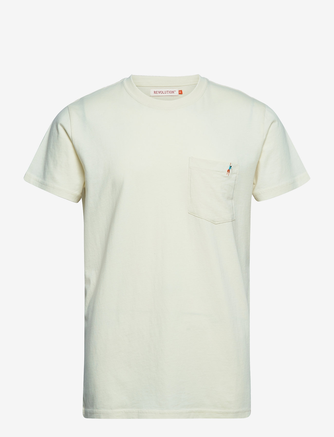 Revolution - Regular fit t-shirt with pocket and embroidery - offwhite - 0
