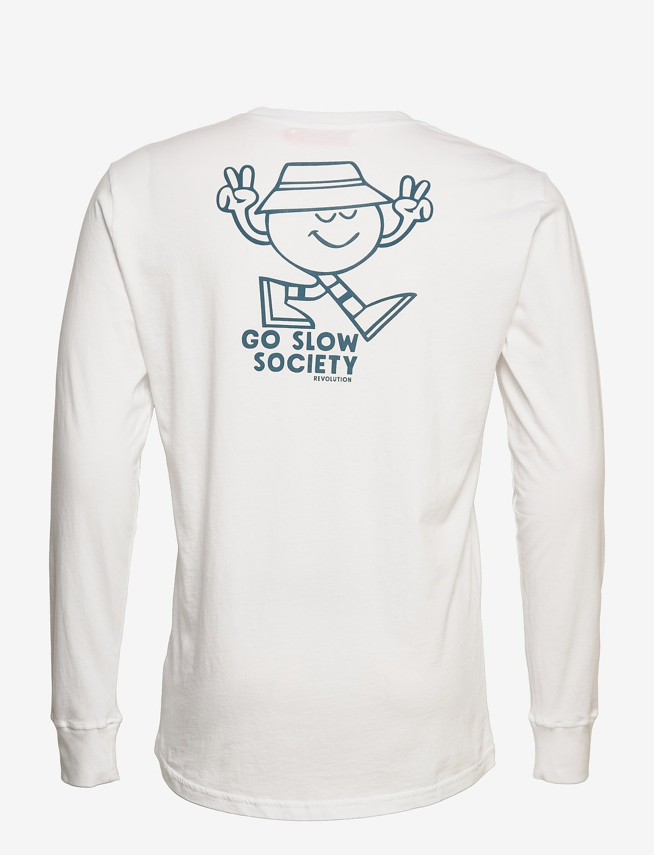 Revolution - Long-sleeved t-shirt with large back print - white - 1