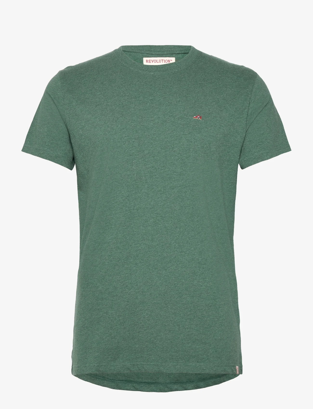 Revolution - Regular T-shirt - kortærmede t-shirts - dustgreen-melange - 0