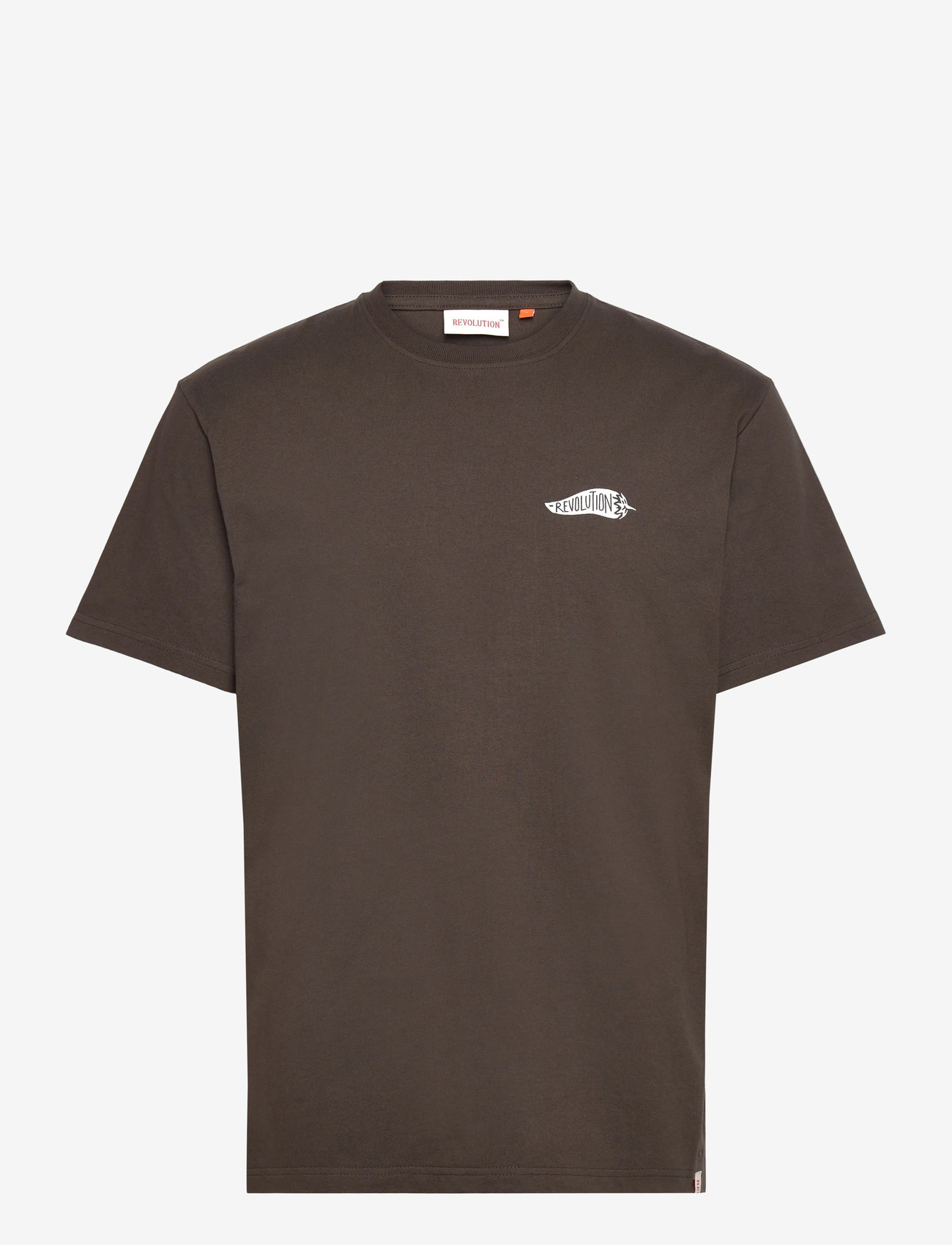 Revolution - Application T-Shirt - kortærmede t-shirts - brown - 0