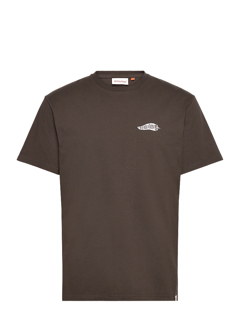 Revolution - Application T-Shirt - kurzärmelig - brown - 0