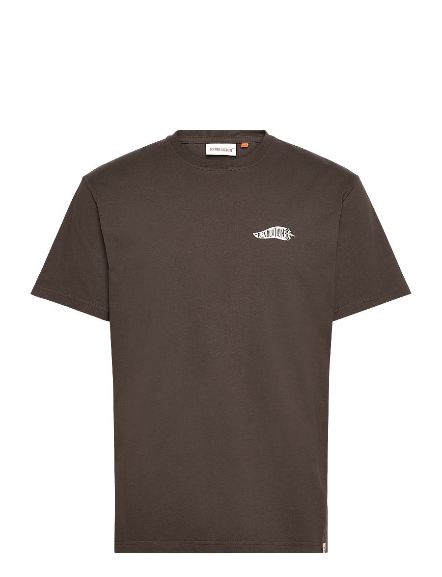Revolution - Application T-Shirt - lühikeste varrukatega t-särgid - brown - 0