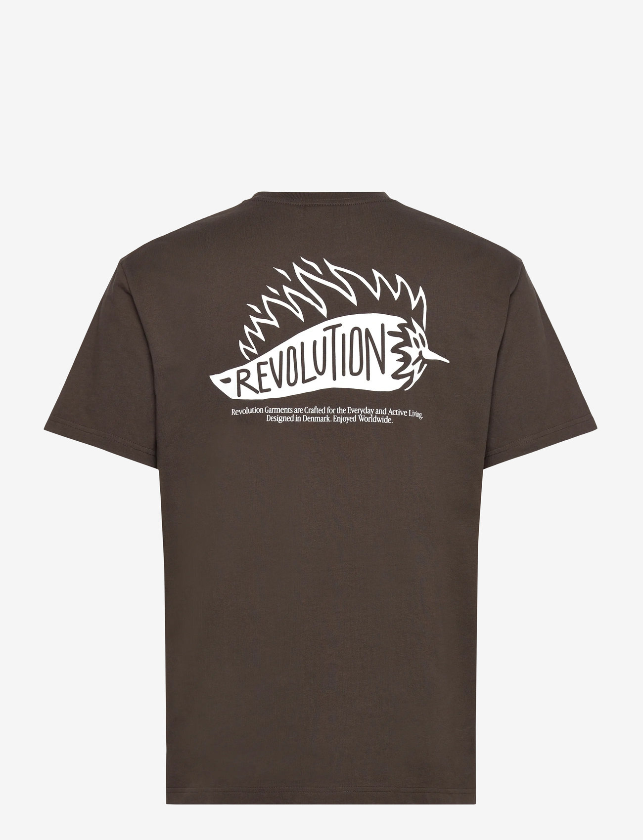 Revolution - Application T-Shirt - kortærmede t-shirts - brown - 1