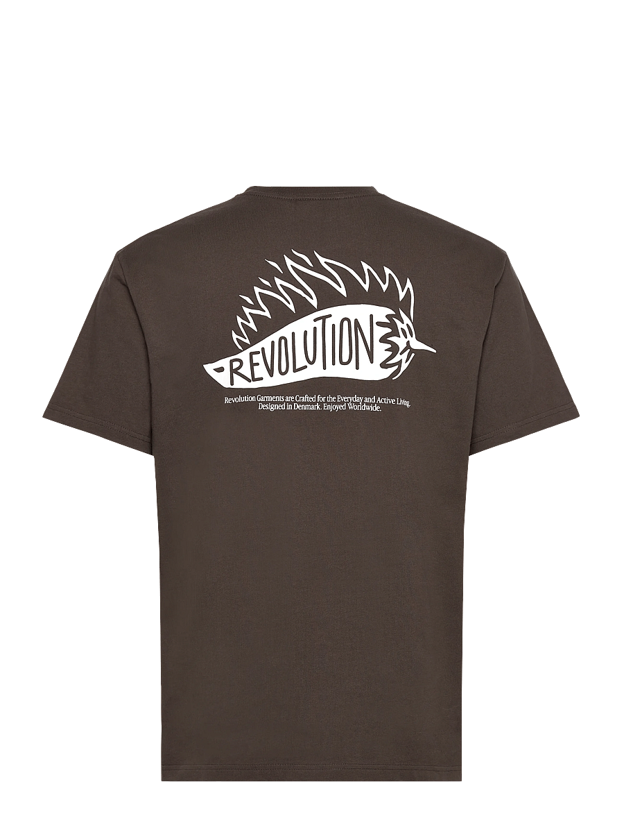 Revolution - Application T-Shirt - lühikeste varrukatega t-särgid - brown - 1