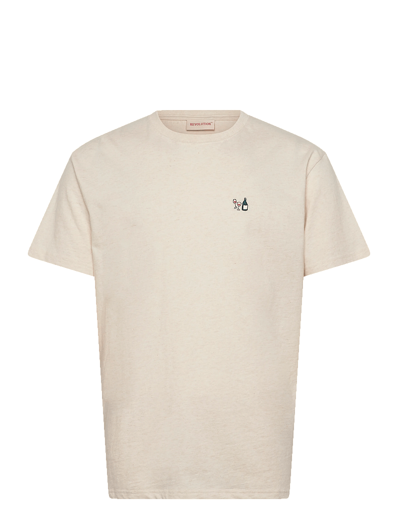 Revolution - Application T-Shirt - kortärmade t-shirts - offwhite-melange - 1