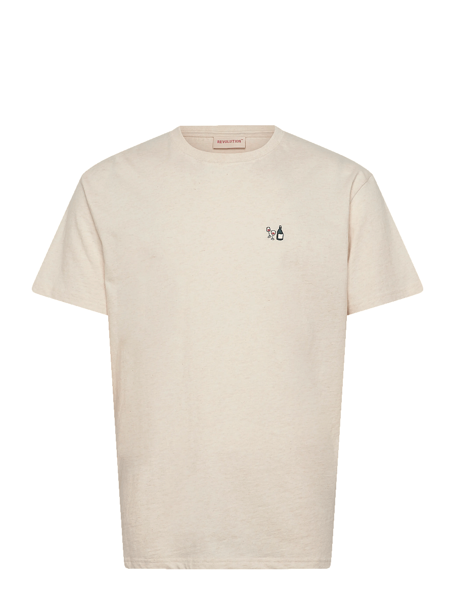 Revolution - Application T-Shirt - kurzärmelig - offwhite-melange - 1
