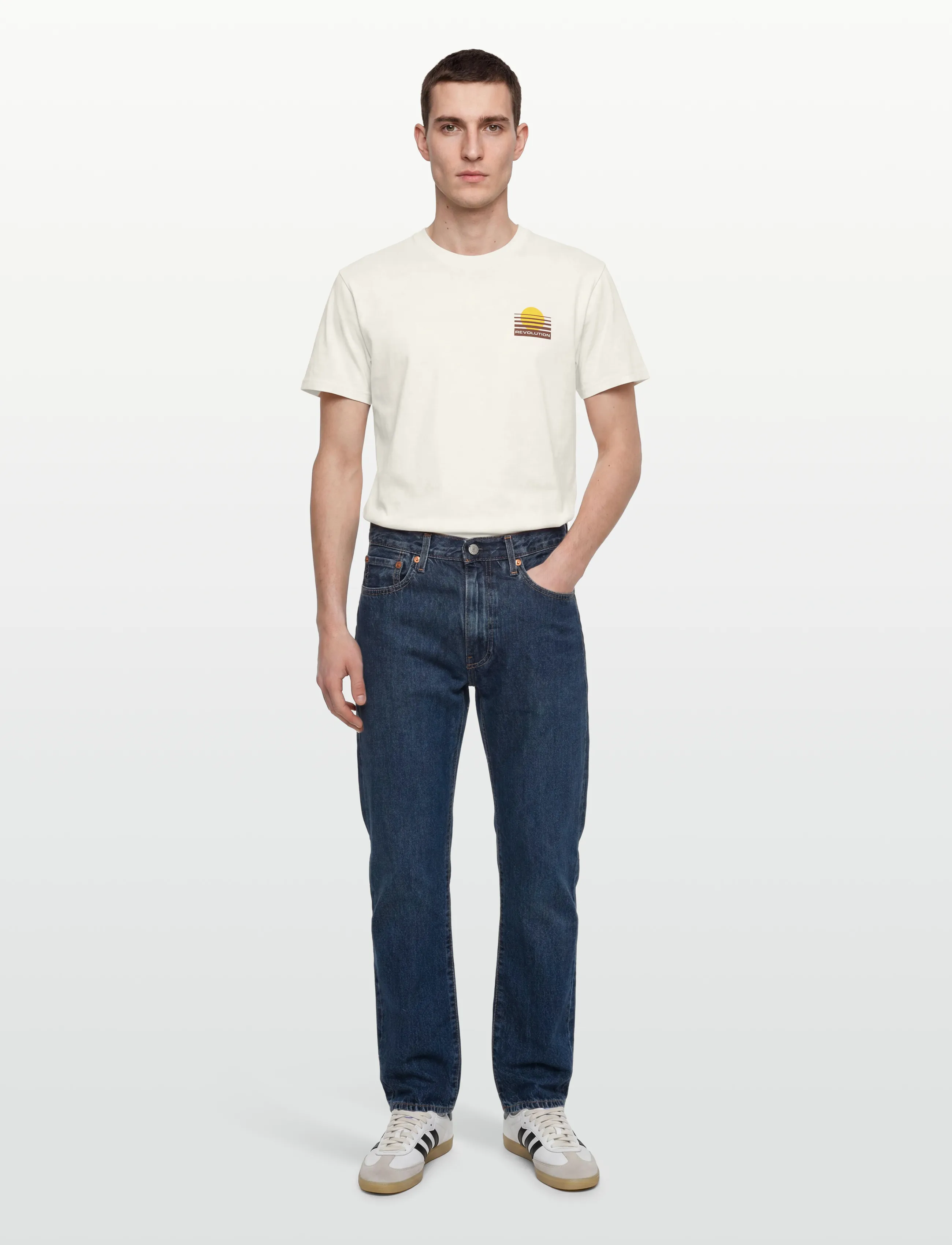 Revolution Printed T-Shirt, XXL, Cream, T-Shirts > Kortærmede, Herre